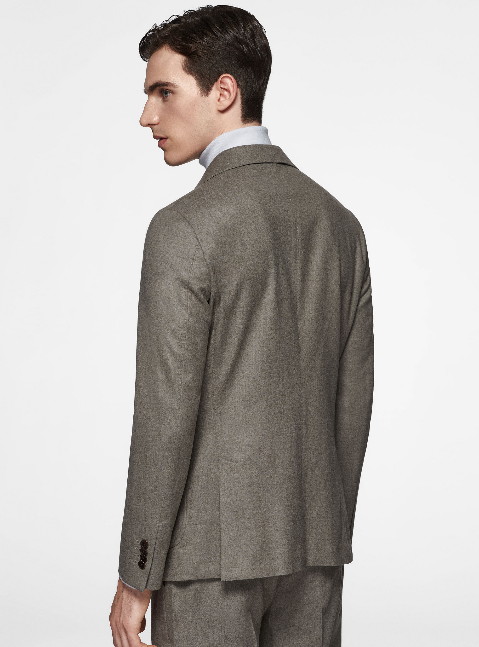 Giacca doppiopetto in flanella Vitale Barberis Canonico, SABBIA