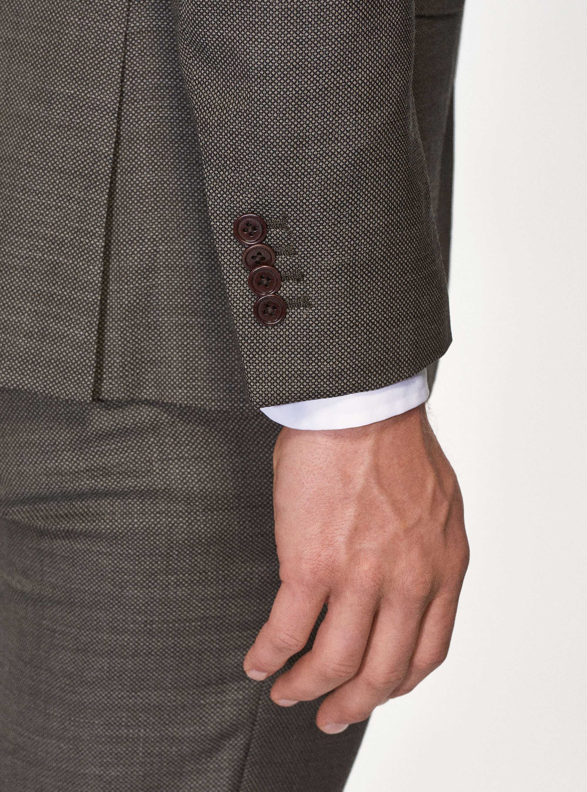 Giacca per abito in pura lana occhio di pernice, MARRONE