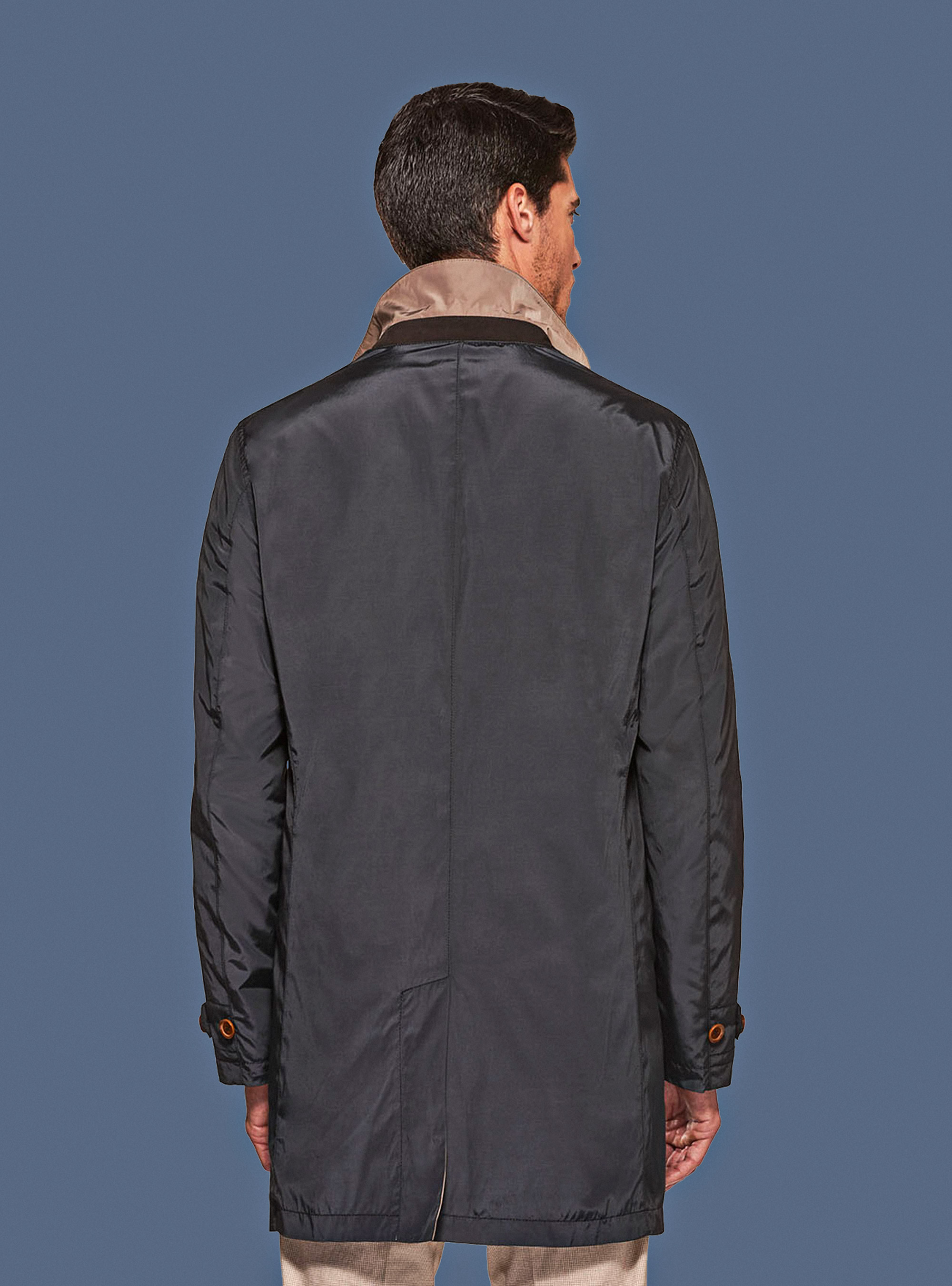 Impermeabile monopetto reversibile, BLU NAVY