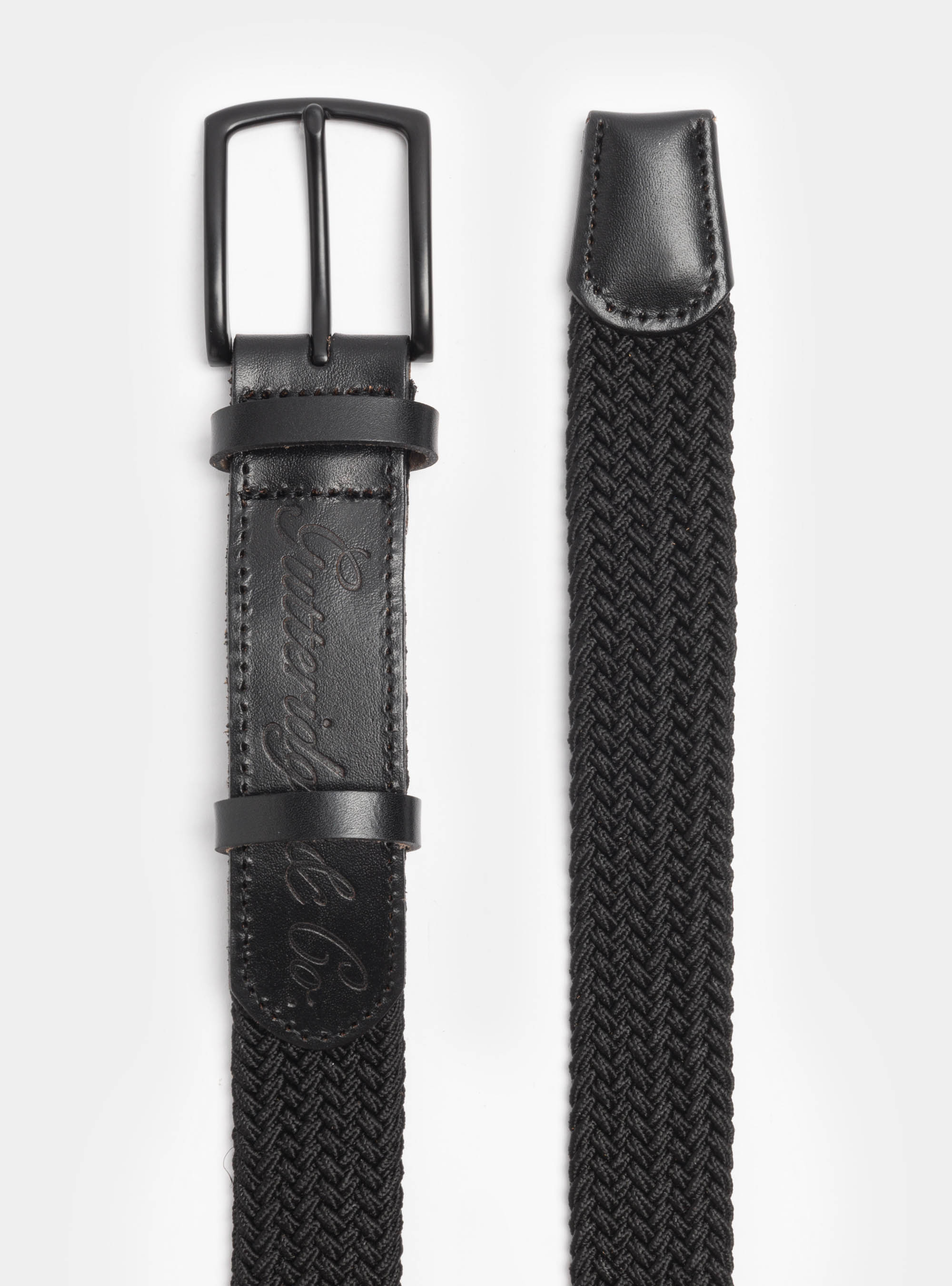 Solid-coloured elastic belt, BLACK