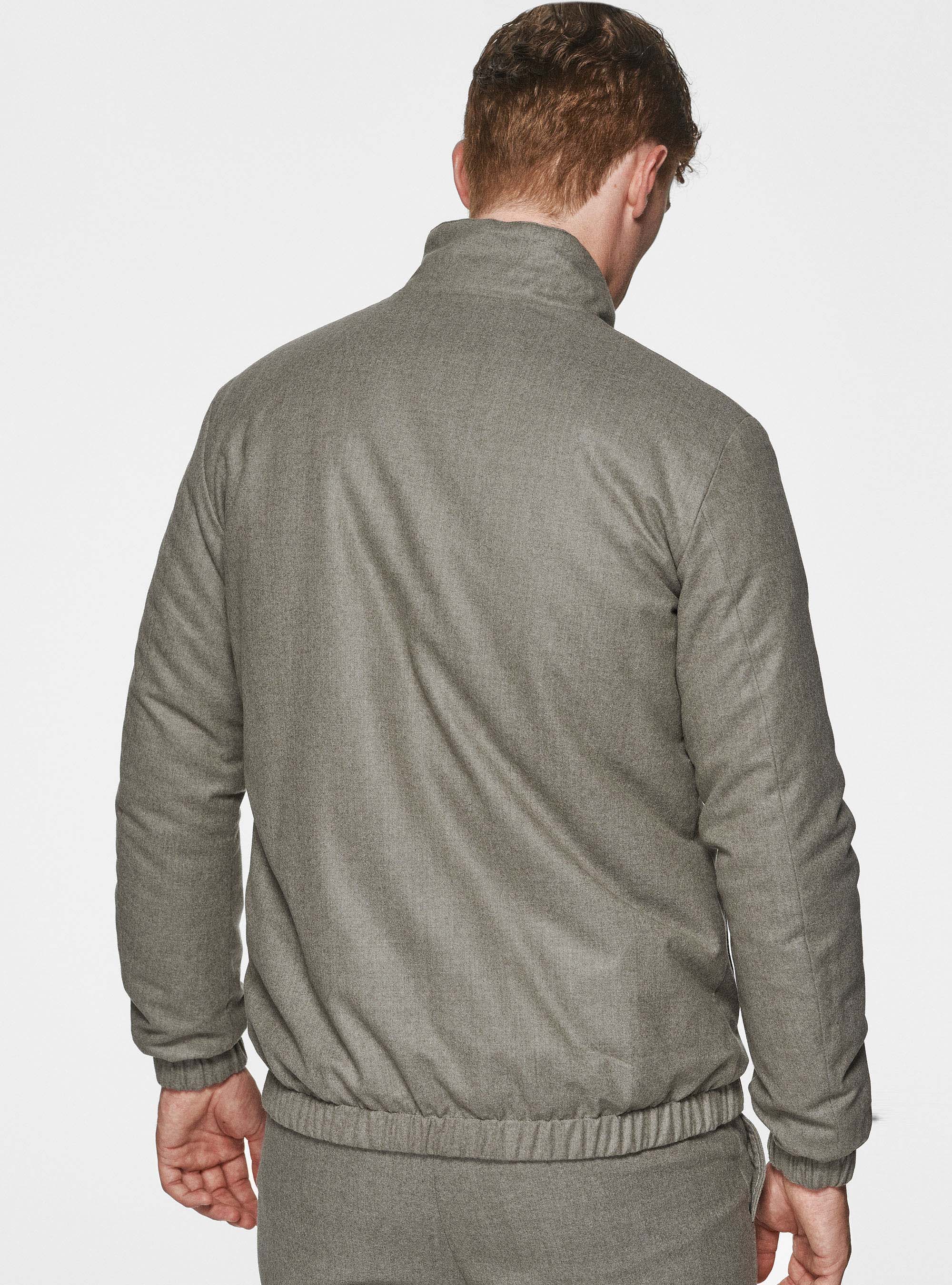 Vitale Barberis Canonico reversible flannel jacket, SAND