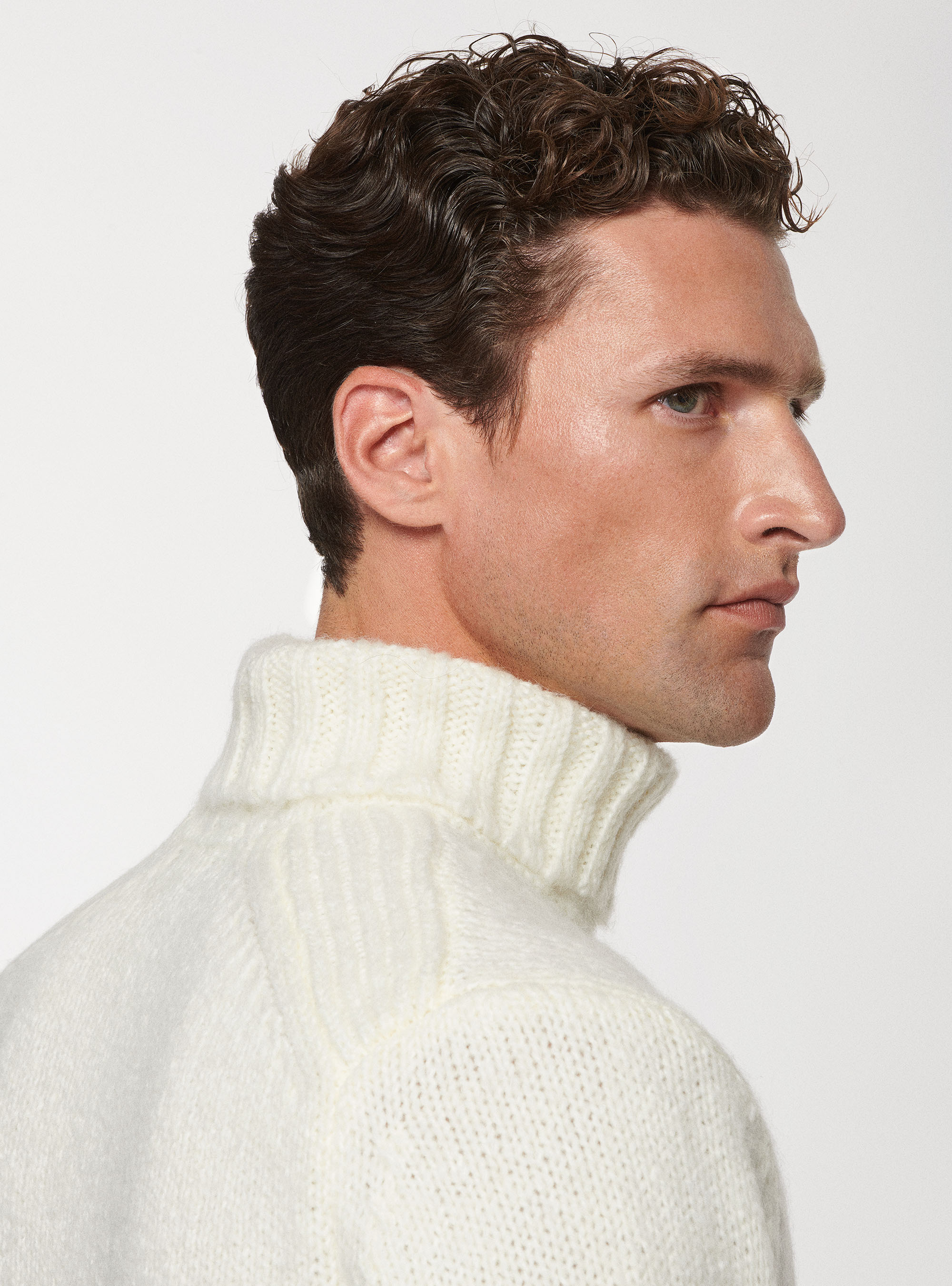 Maglia in misto lana alpaca, BIANCO