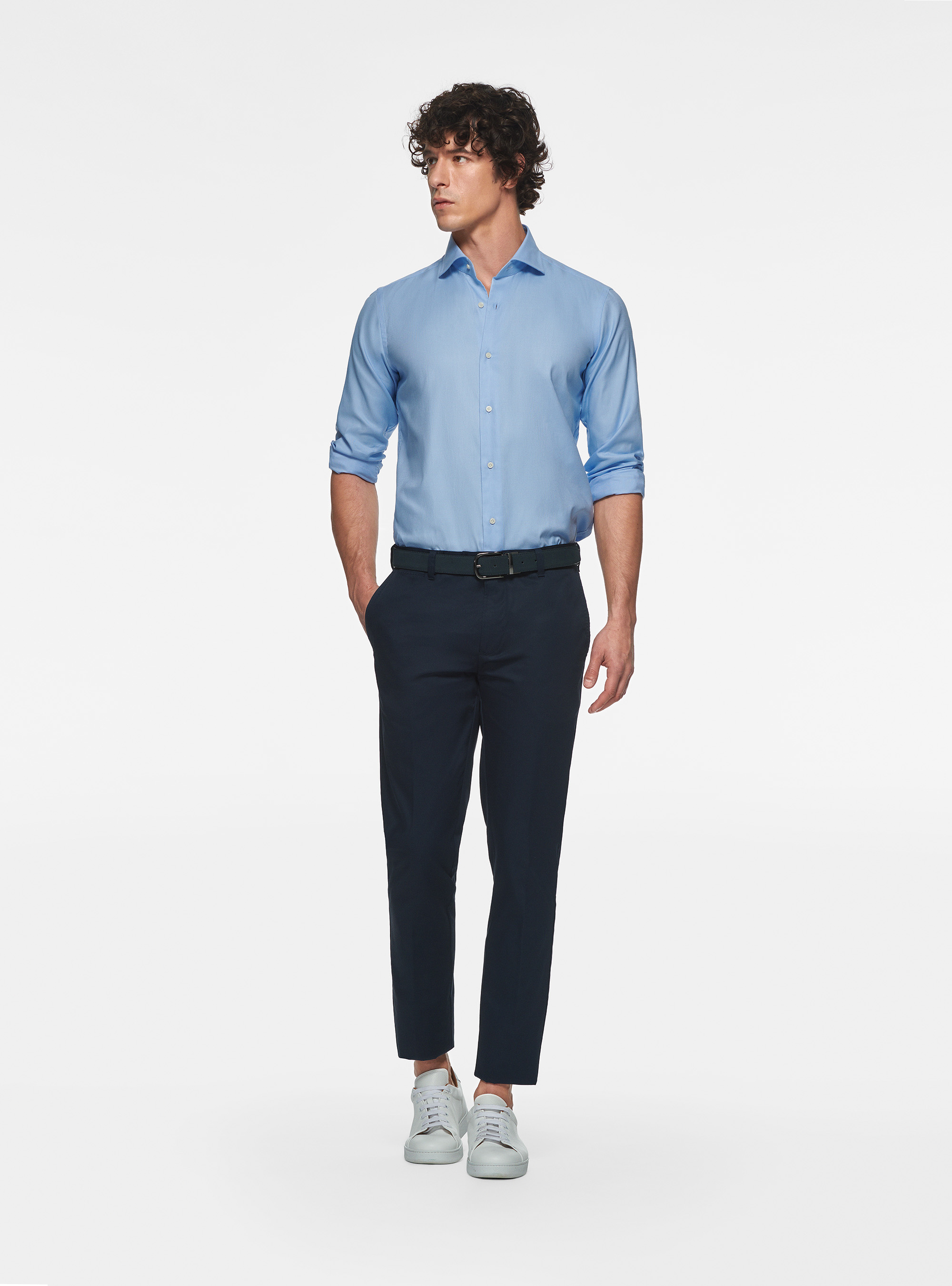 Cotton oxford shirt, LIGHT BLUE