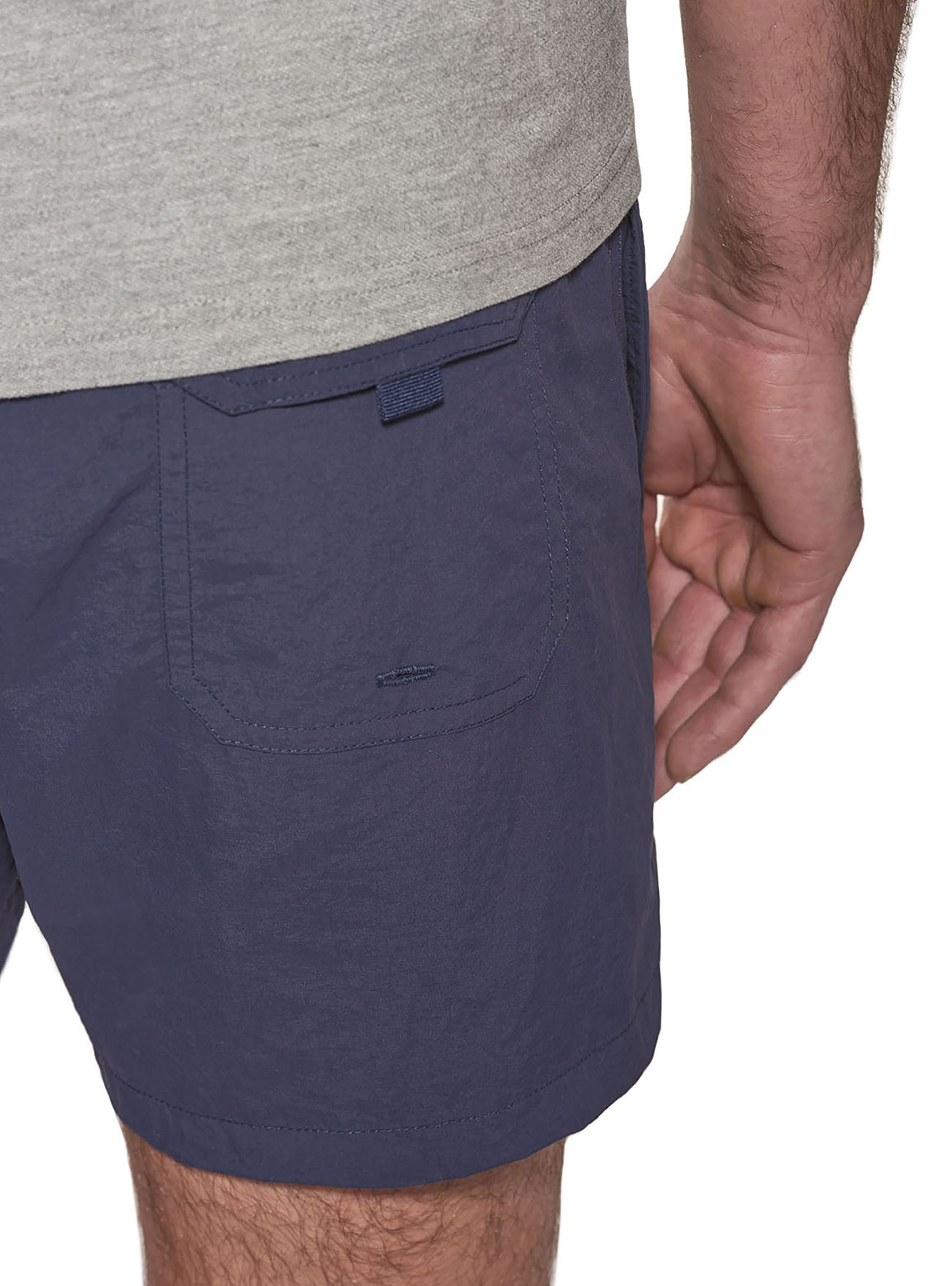 Basic plain colour swimsuit with embroidery, NAVY BLUE