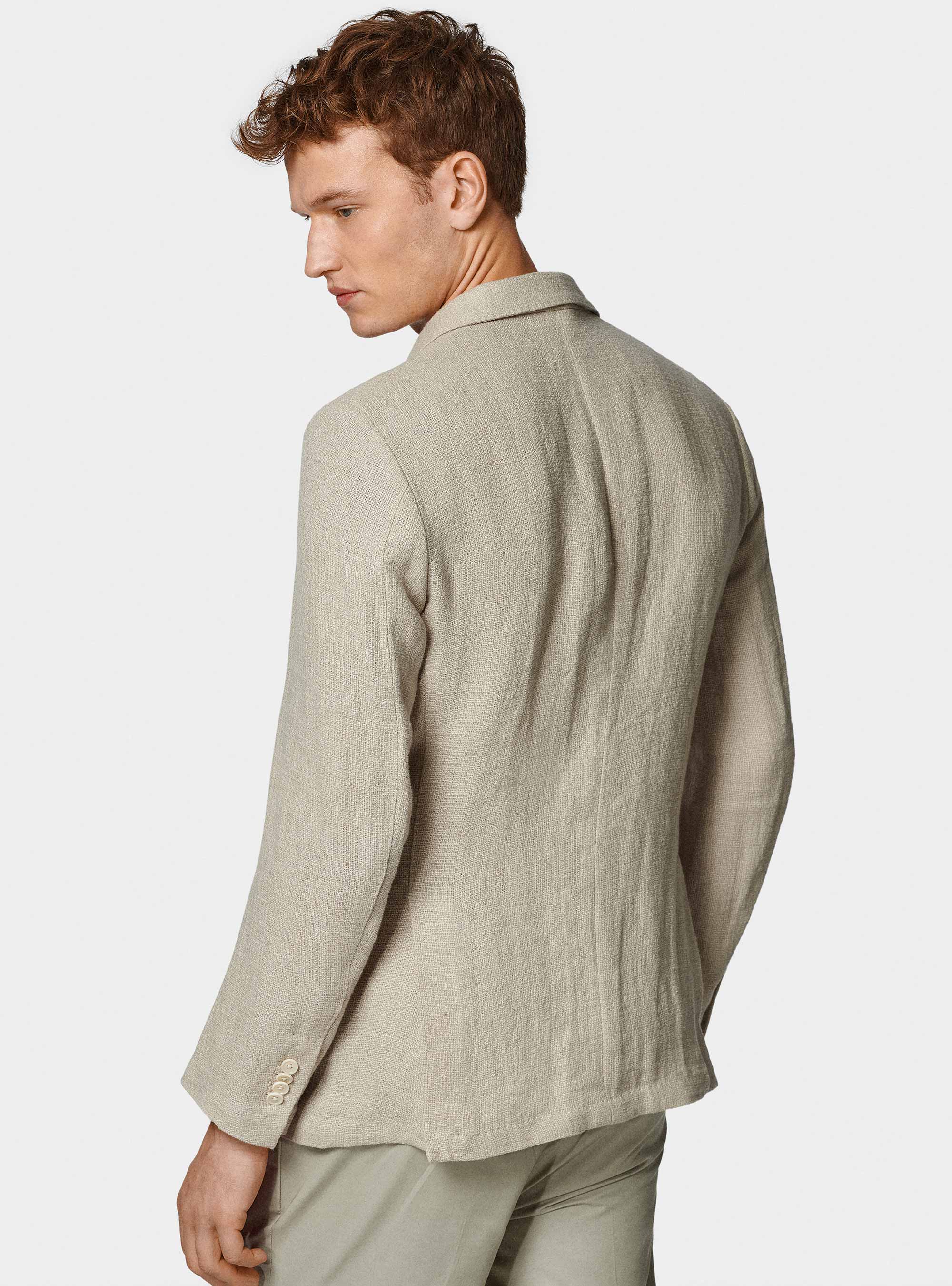 Veste en cr&ecirc;pe de lin, SABLE