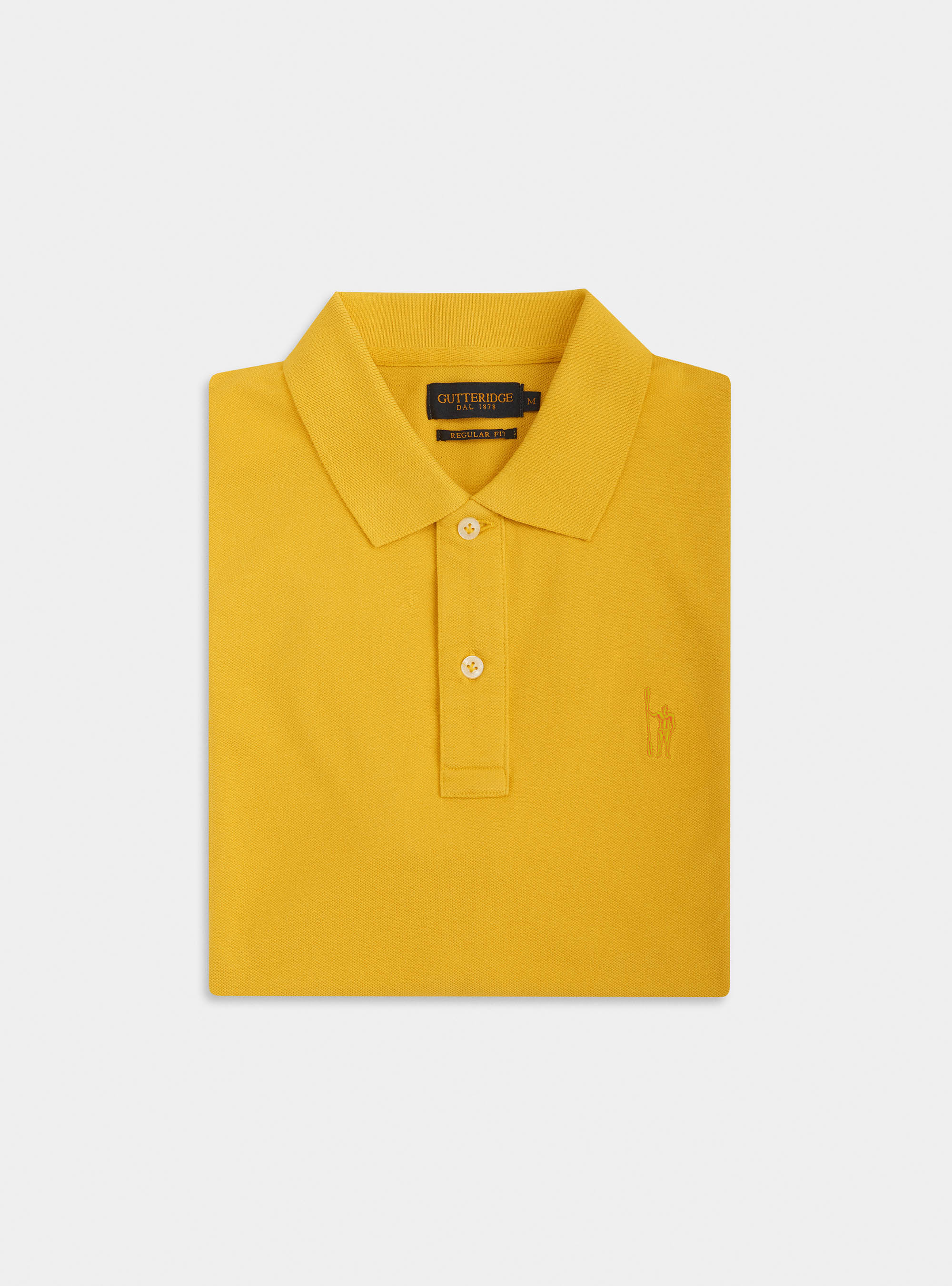 Polo classica con ricamo, GIALLO