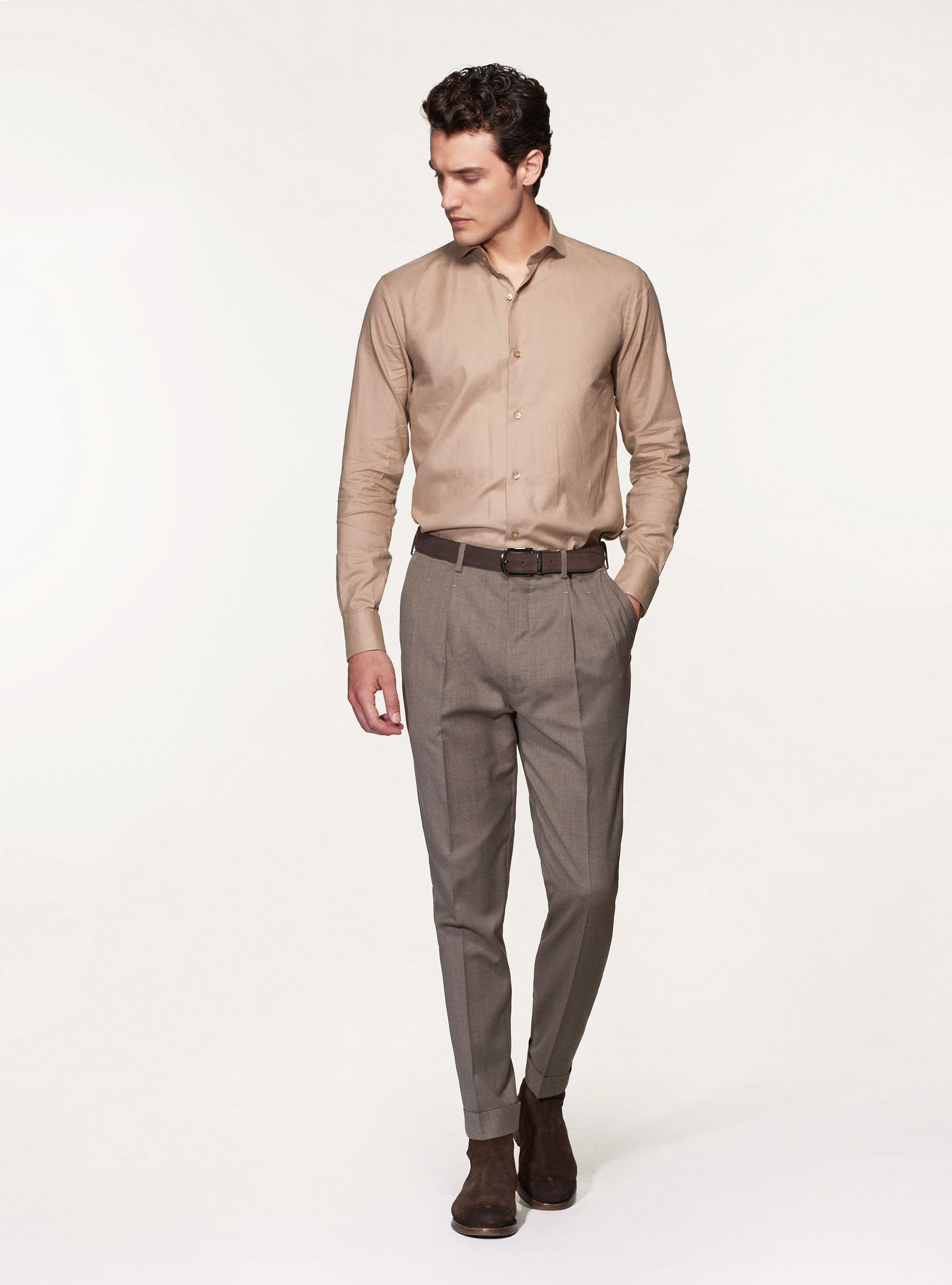 Baumwollflanellhemd, SABBIA 0561C