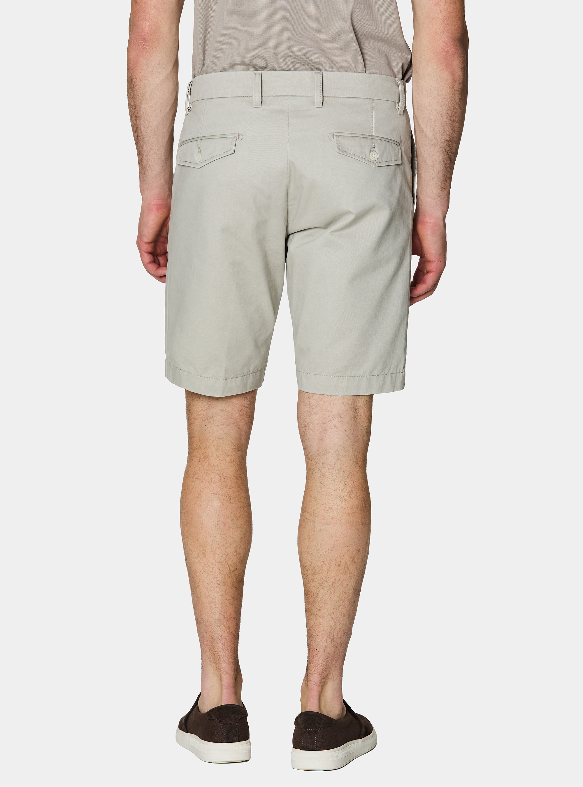 Bermuda chino in twill di cotone, ECRU