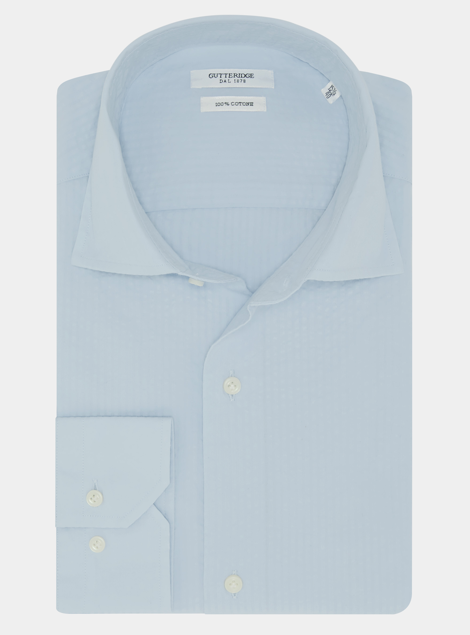 Pure cotton seersucker shirt, LIGHT BLUE