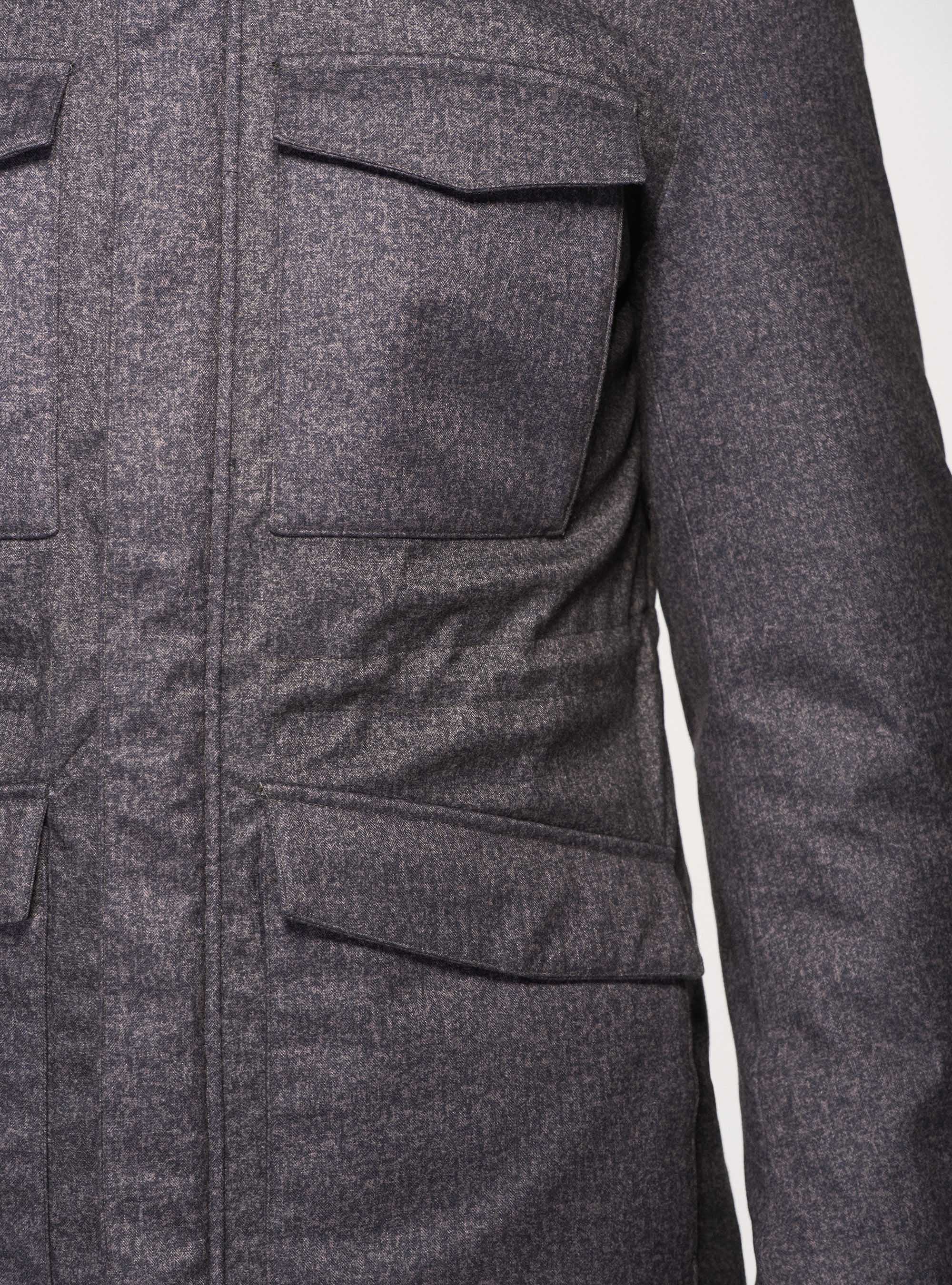 Field jacket in tessuto tecnico con pettorina, ASFALTO