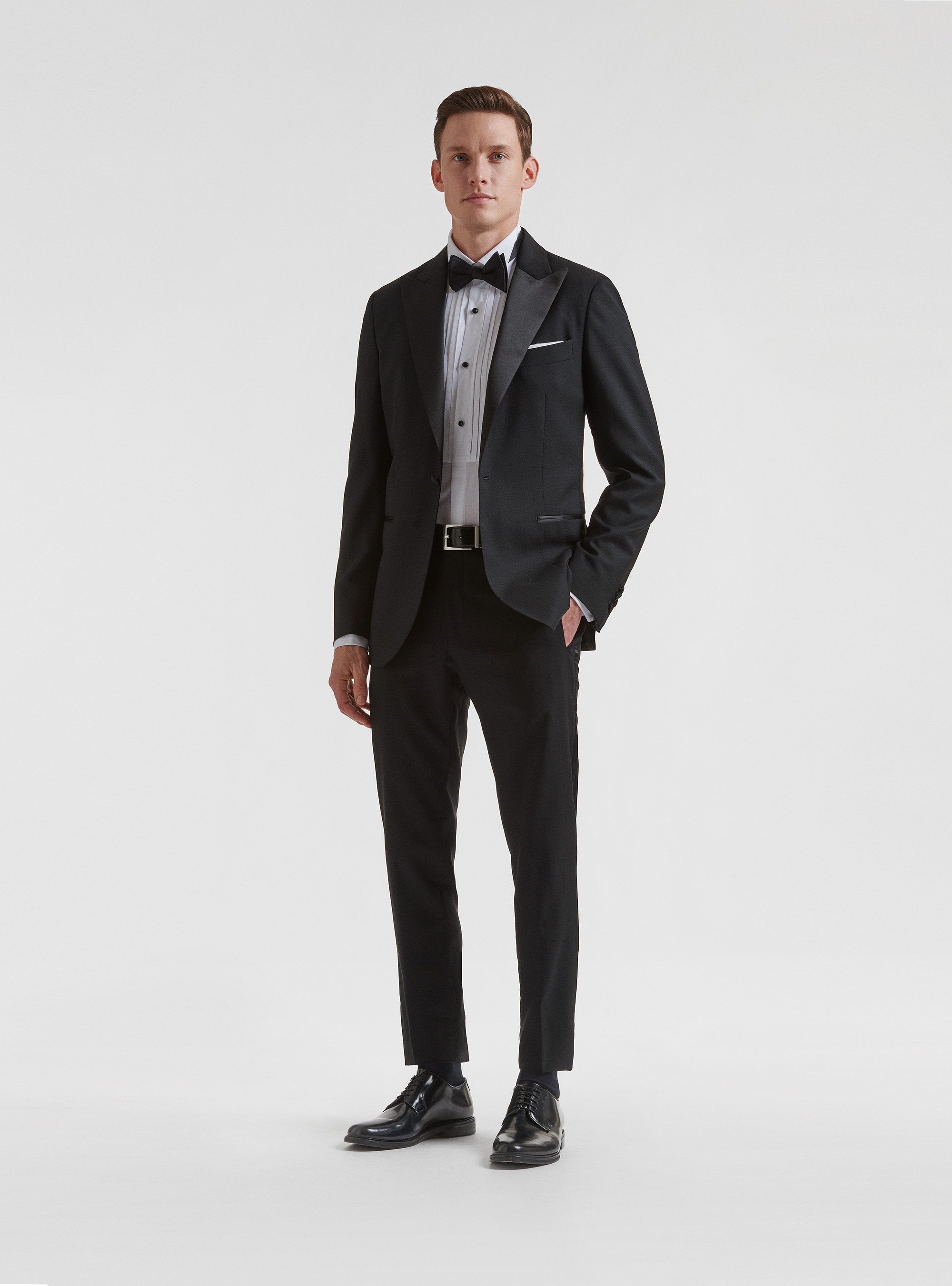 Giacca smoking in pura lana Vitale Barberis Canonico, NERO