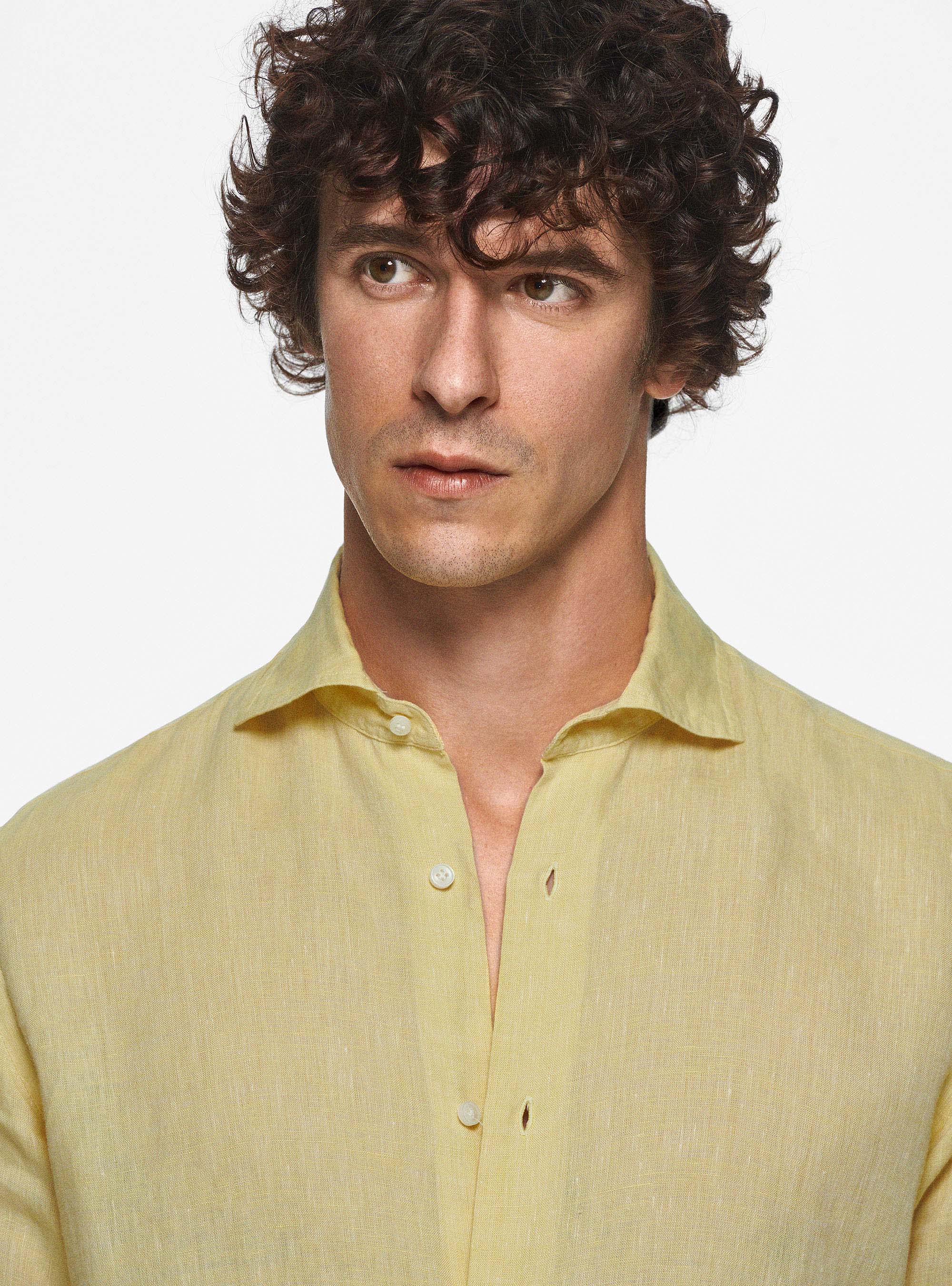 Pure linen shirt, YELLOW