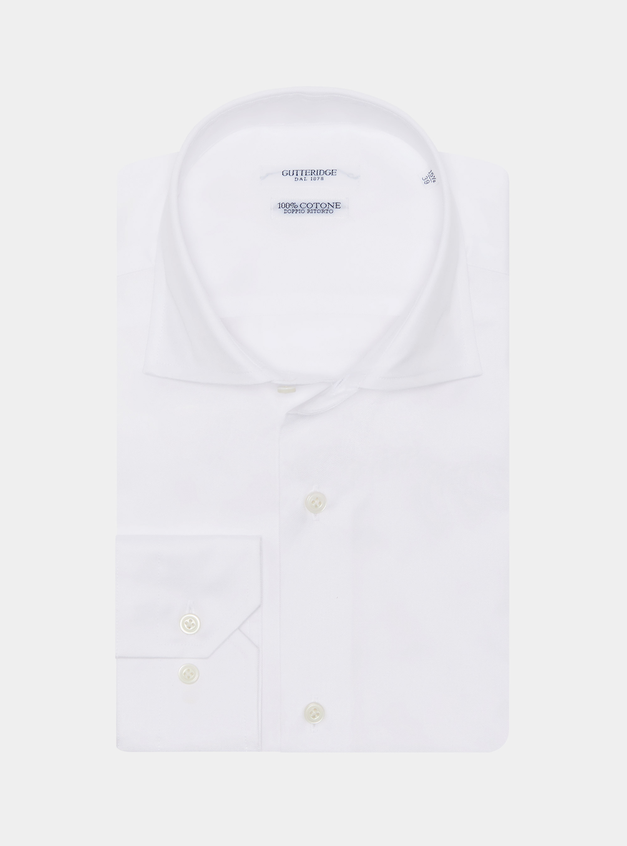 Camicia in twill di cotone, BIANCO