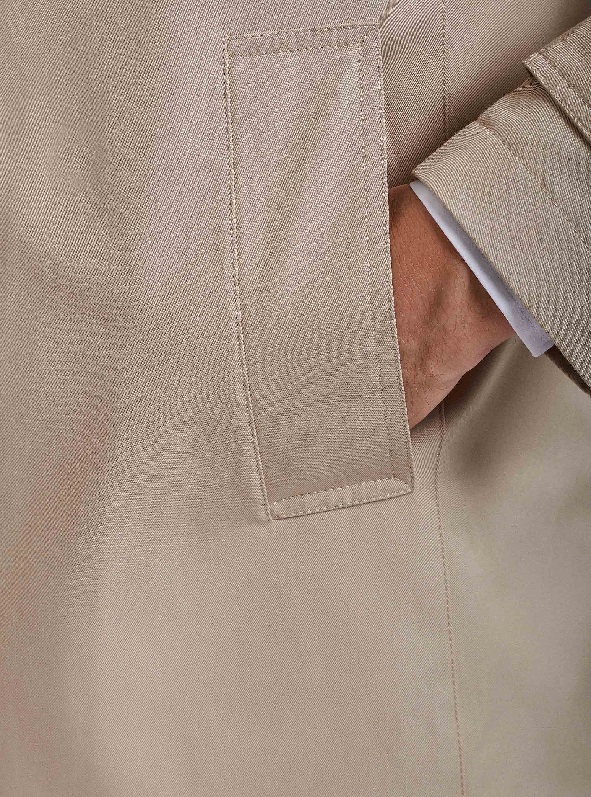 Impermeabile monopetto in tessuto idrorepellente, SABBIA