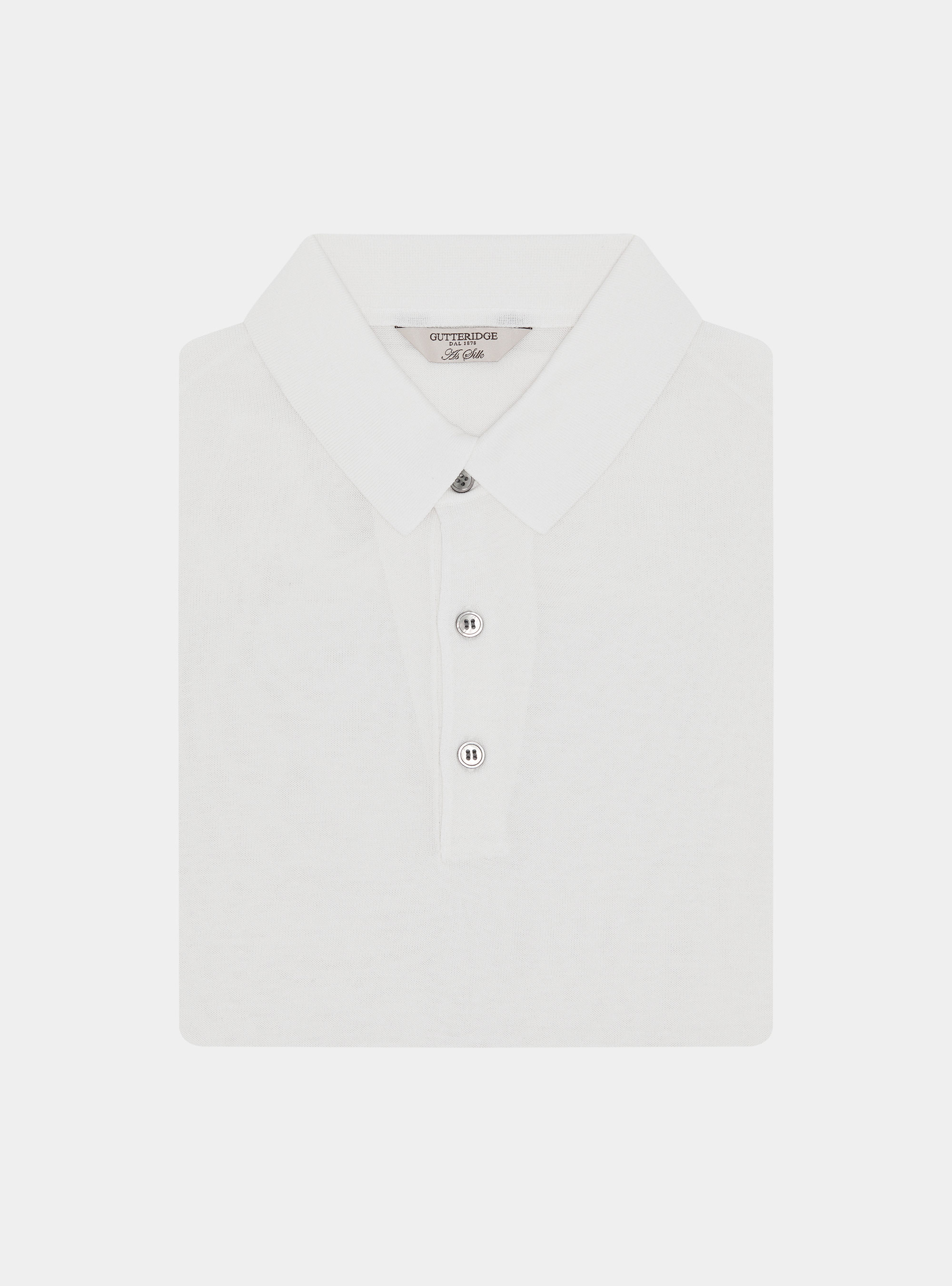 Cotton and silk polo shirt, WHITE