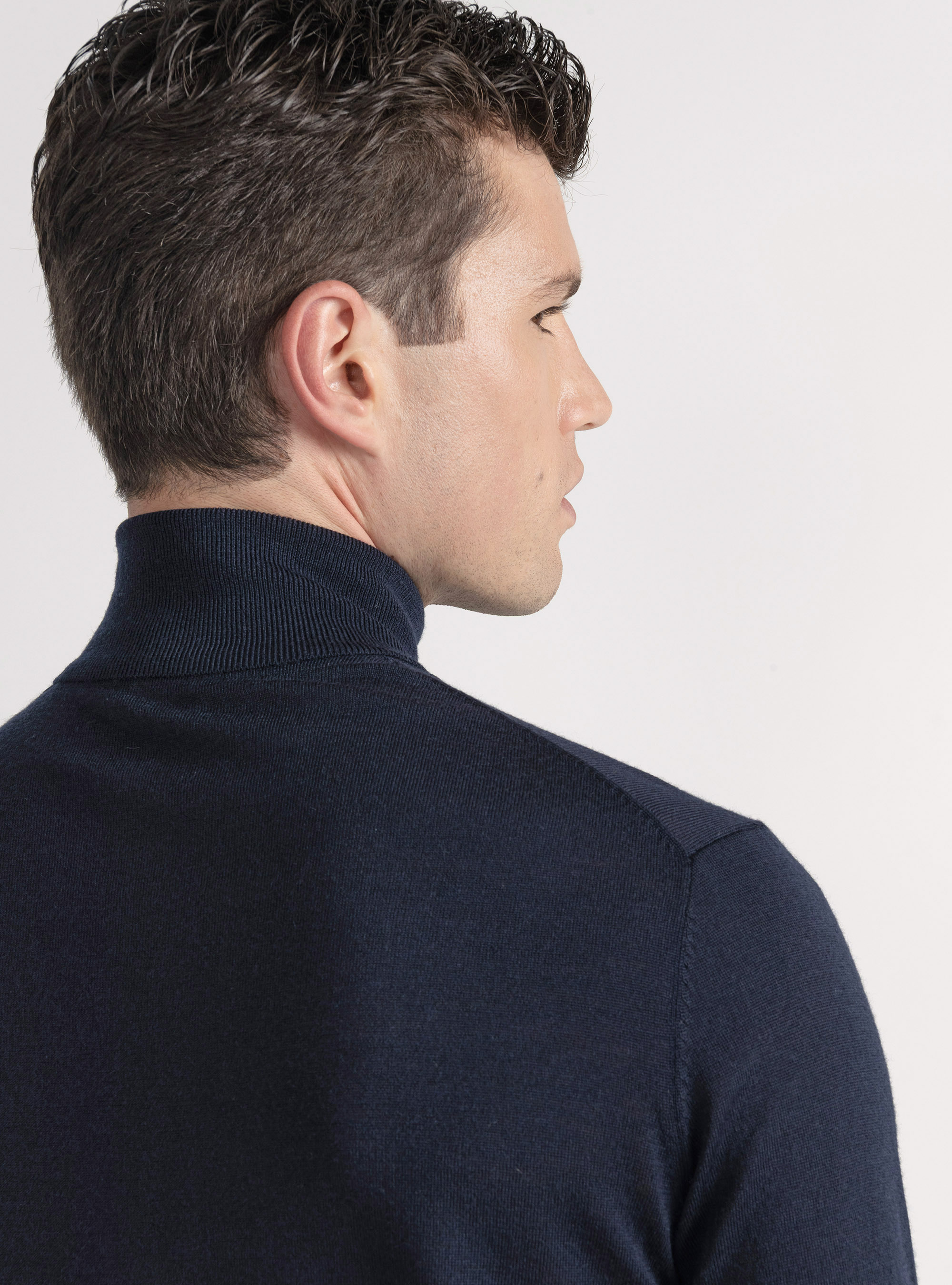 Cuello alto de pura lana merina extrafina, AZUL MARINO