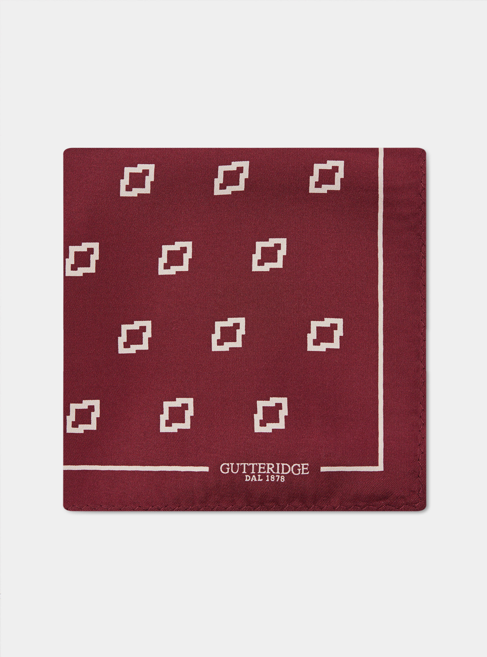 Pochette etnica in seta stampata, BORDEAUX