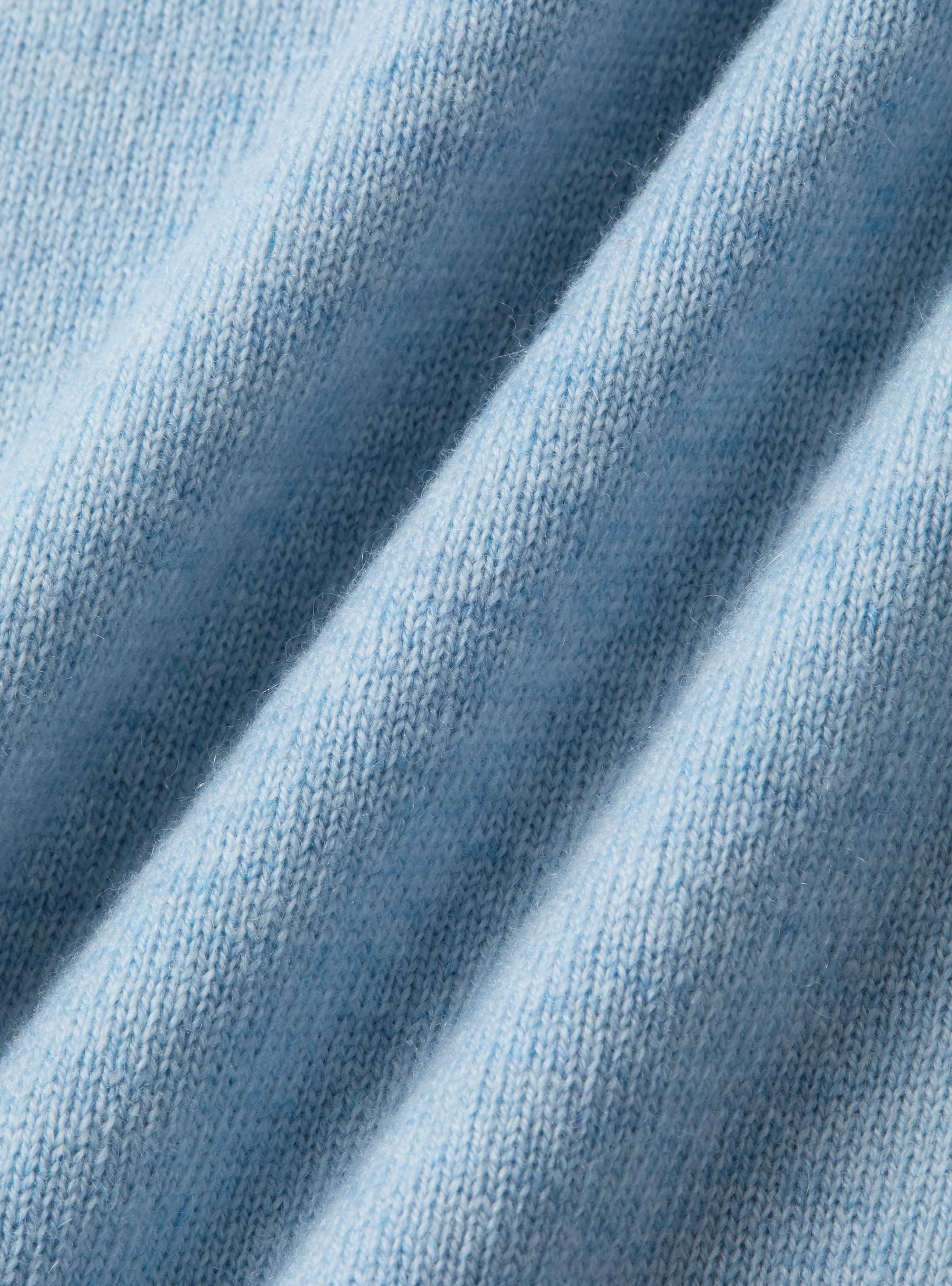 Tricot à col ras du cou en laine mélangée, AZZURRO POLVERE 0283C