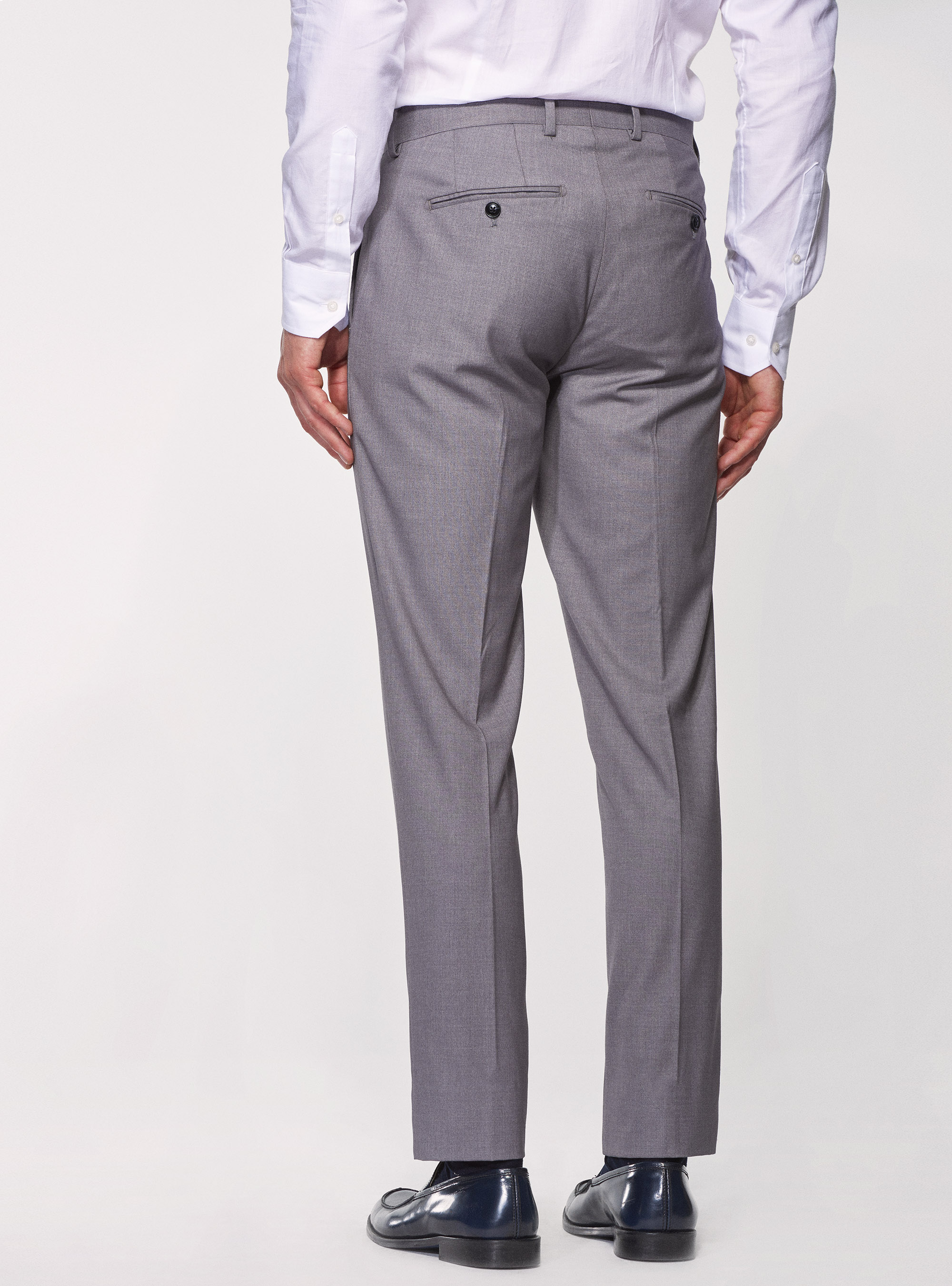Pantaloni per abito slim fit, GRIGIO MELANGE 0151C