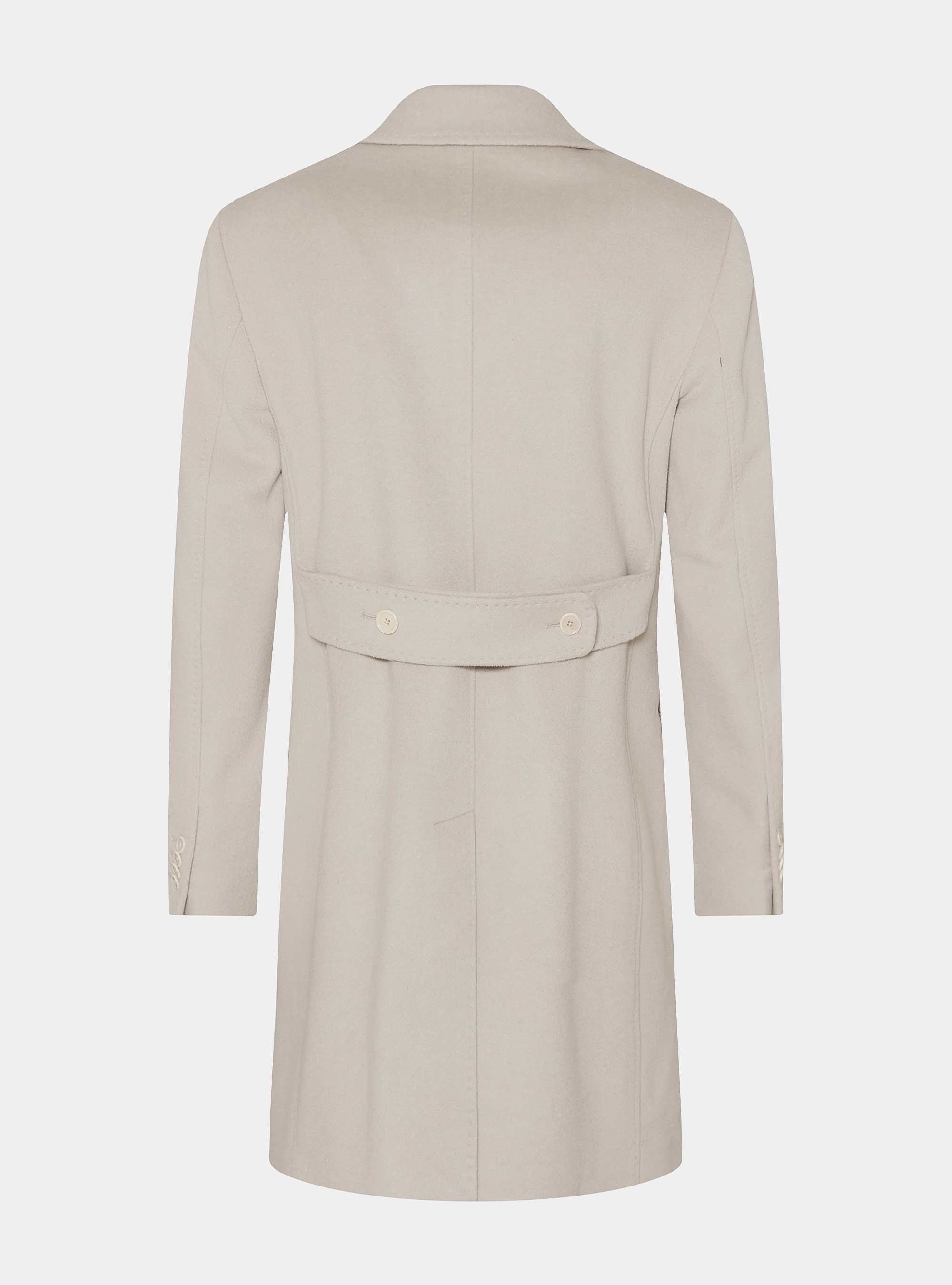 Cappotto doppiopetto in lana e cashmere, ECRU 0536C