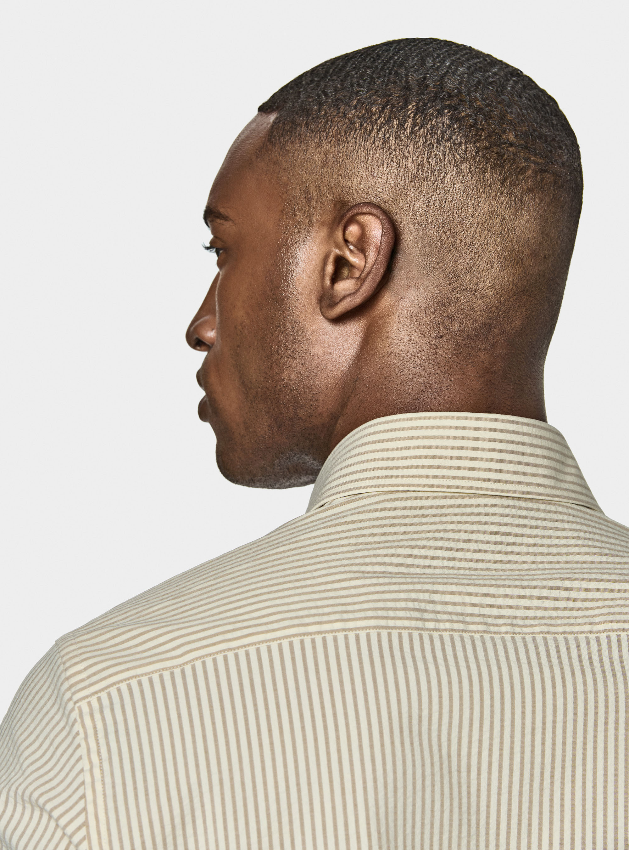 Camisa a rayas en mezcla de algod&oacute;n seersucker, ARENA