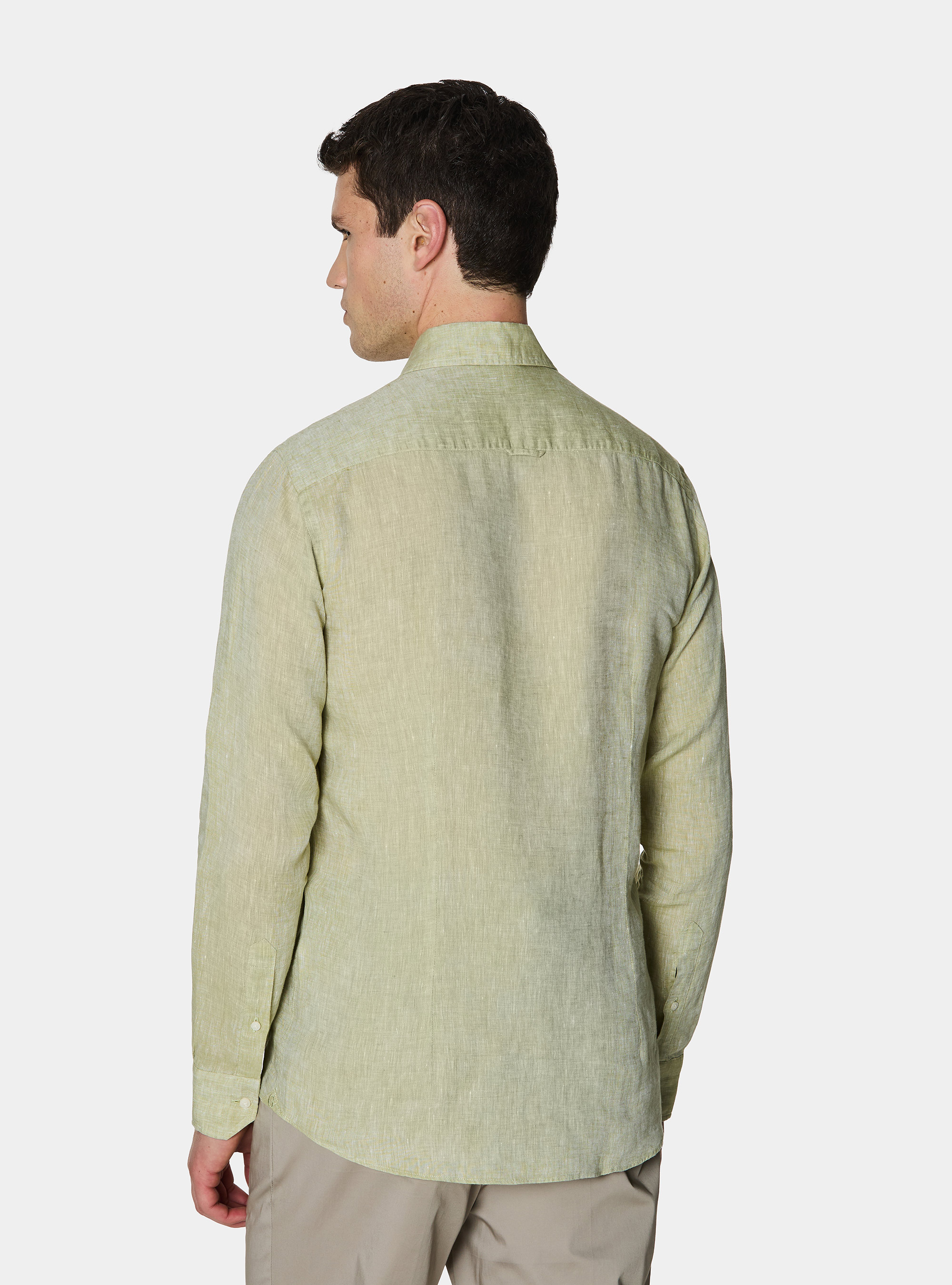 Pure linen shirt, VERDE PISTACCHIO 0616C