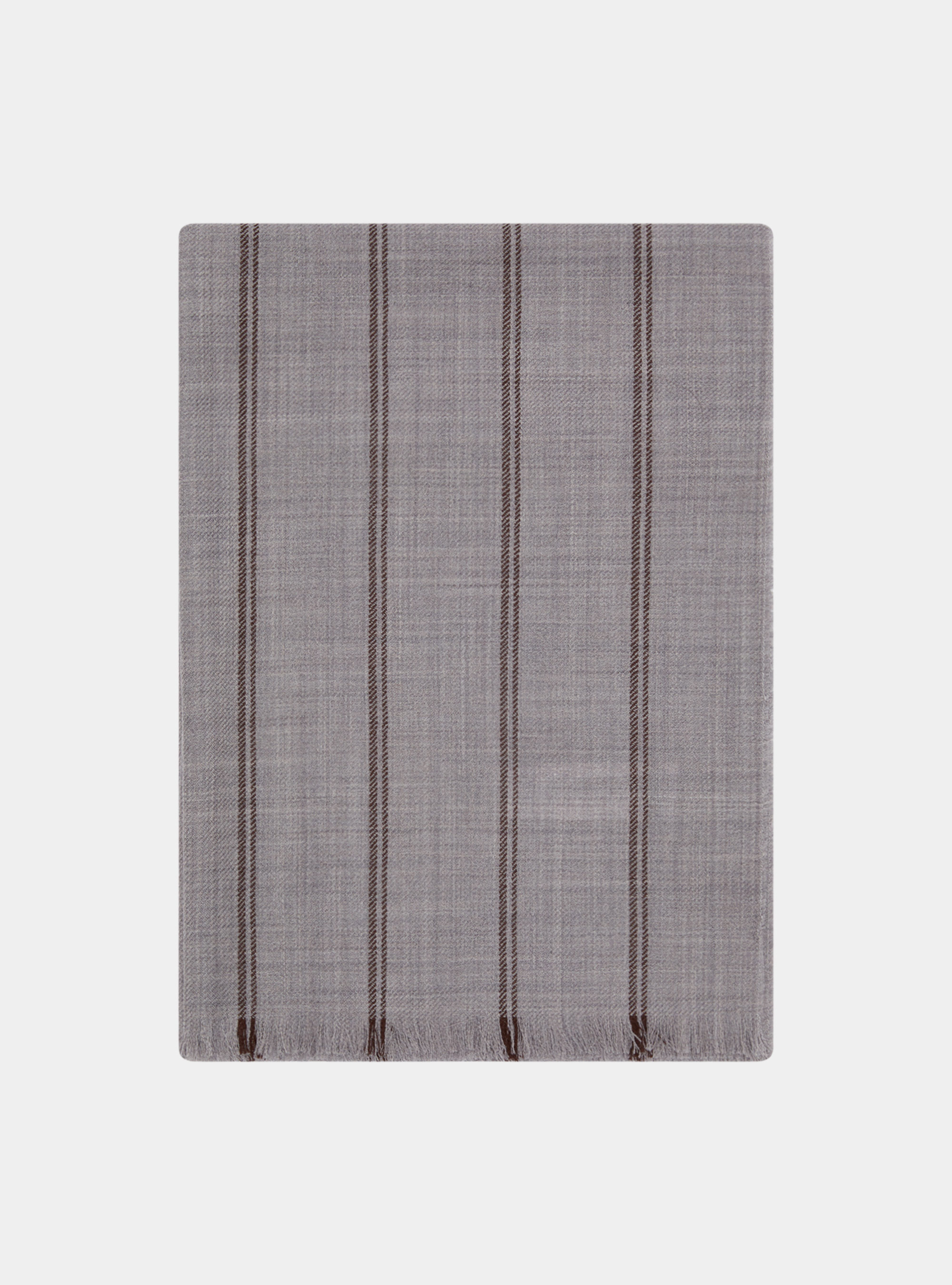 Sciarpa in pura lana a righe, GRIGIO MELANGE 0151C