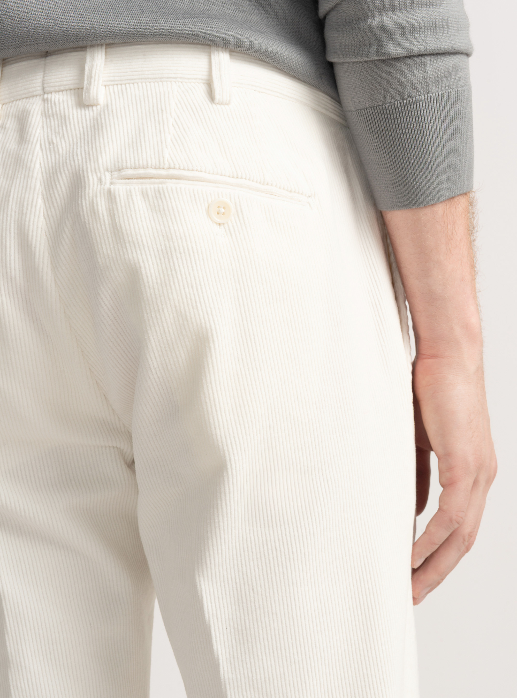 Pantaloni in velluto, BIANCO