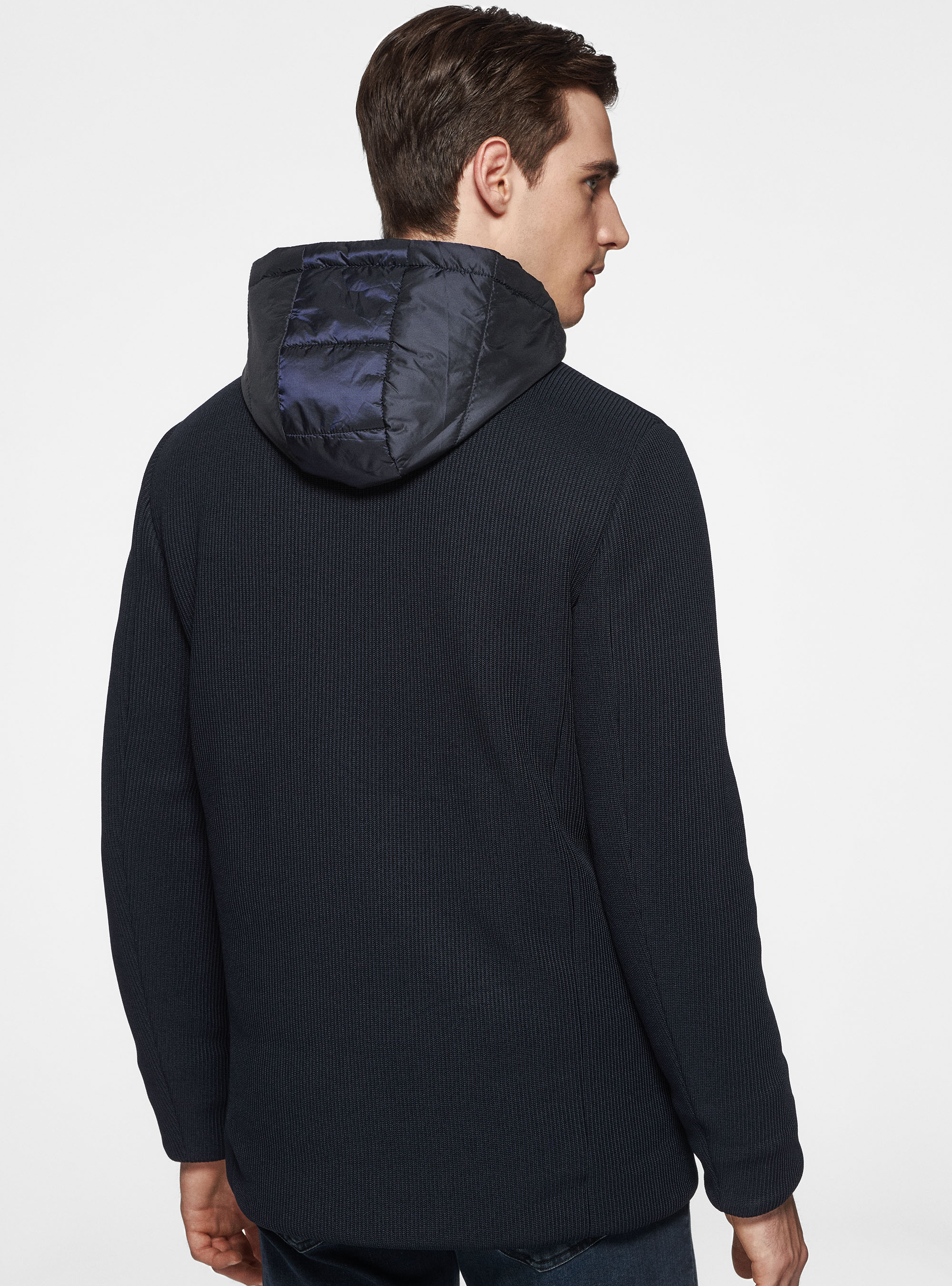 Giubbino con pettorina e cappuccio removibile, BLU NAVY