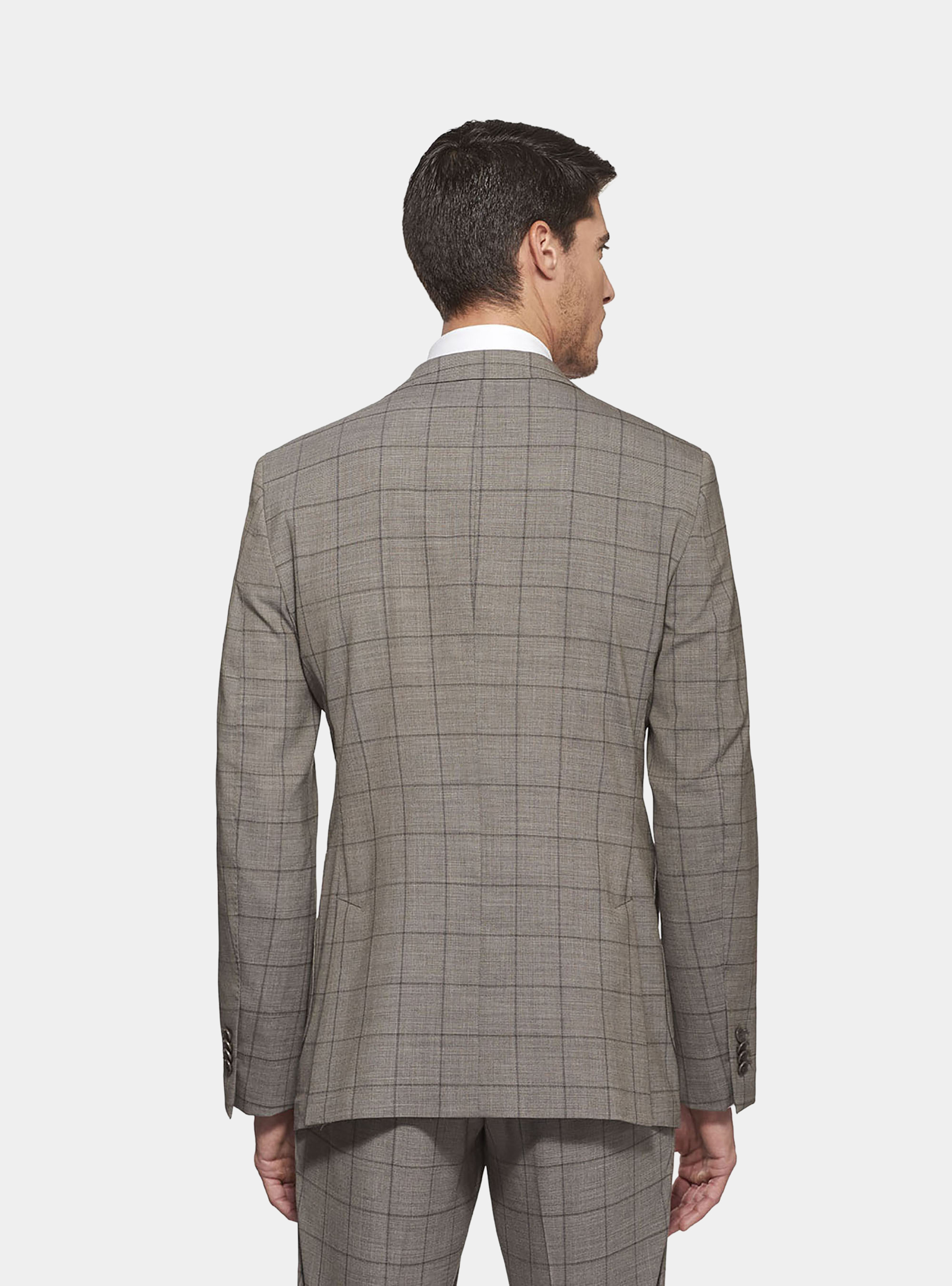 Wool plaid suit blazer, MUD