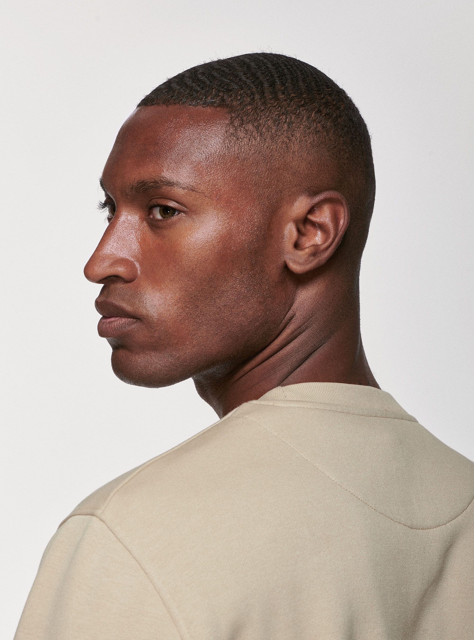 Branded round-neck sweatshirt, ECRU