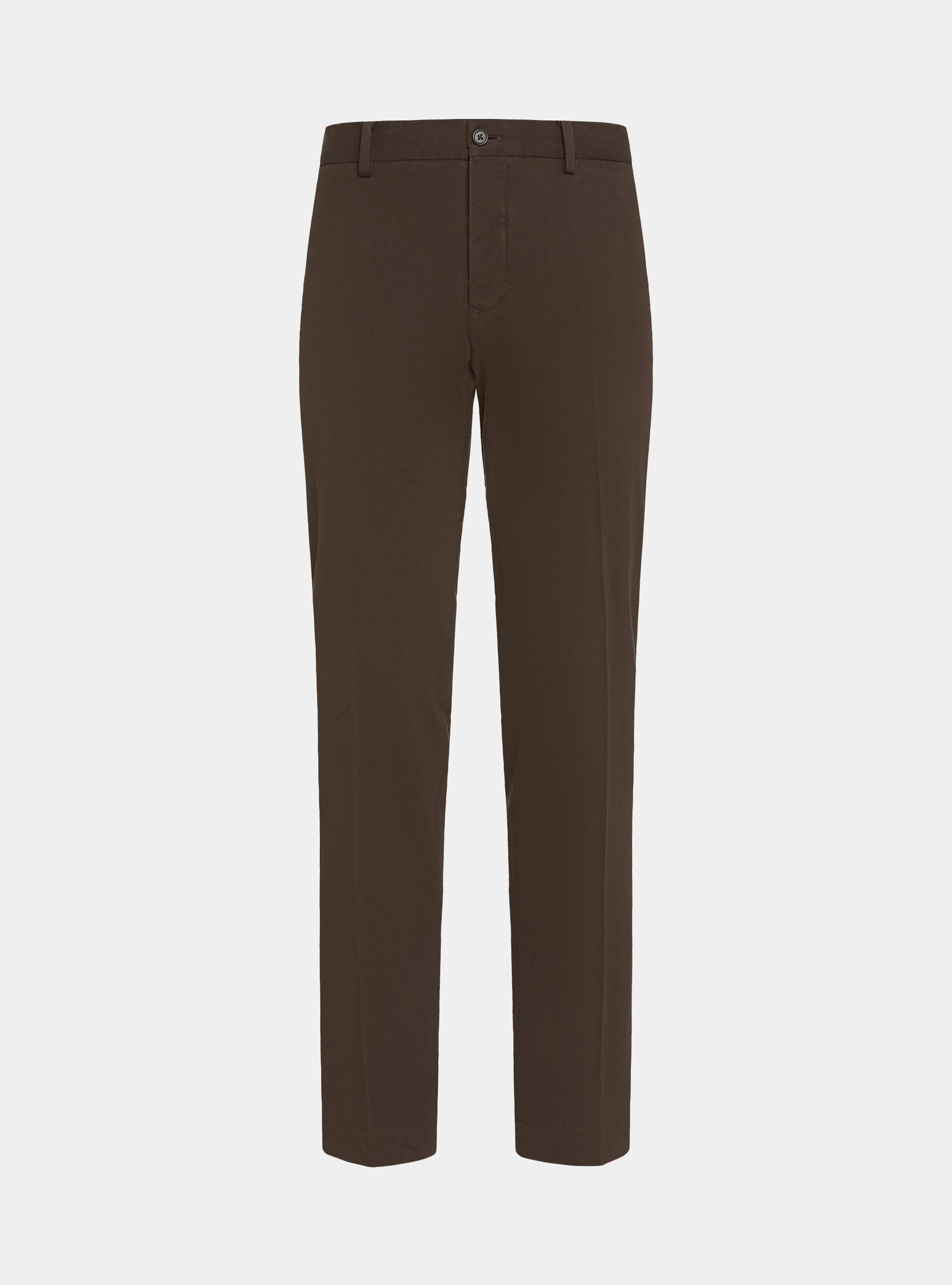 Pantaloni in twill di cotone e cashmere, MARRONE