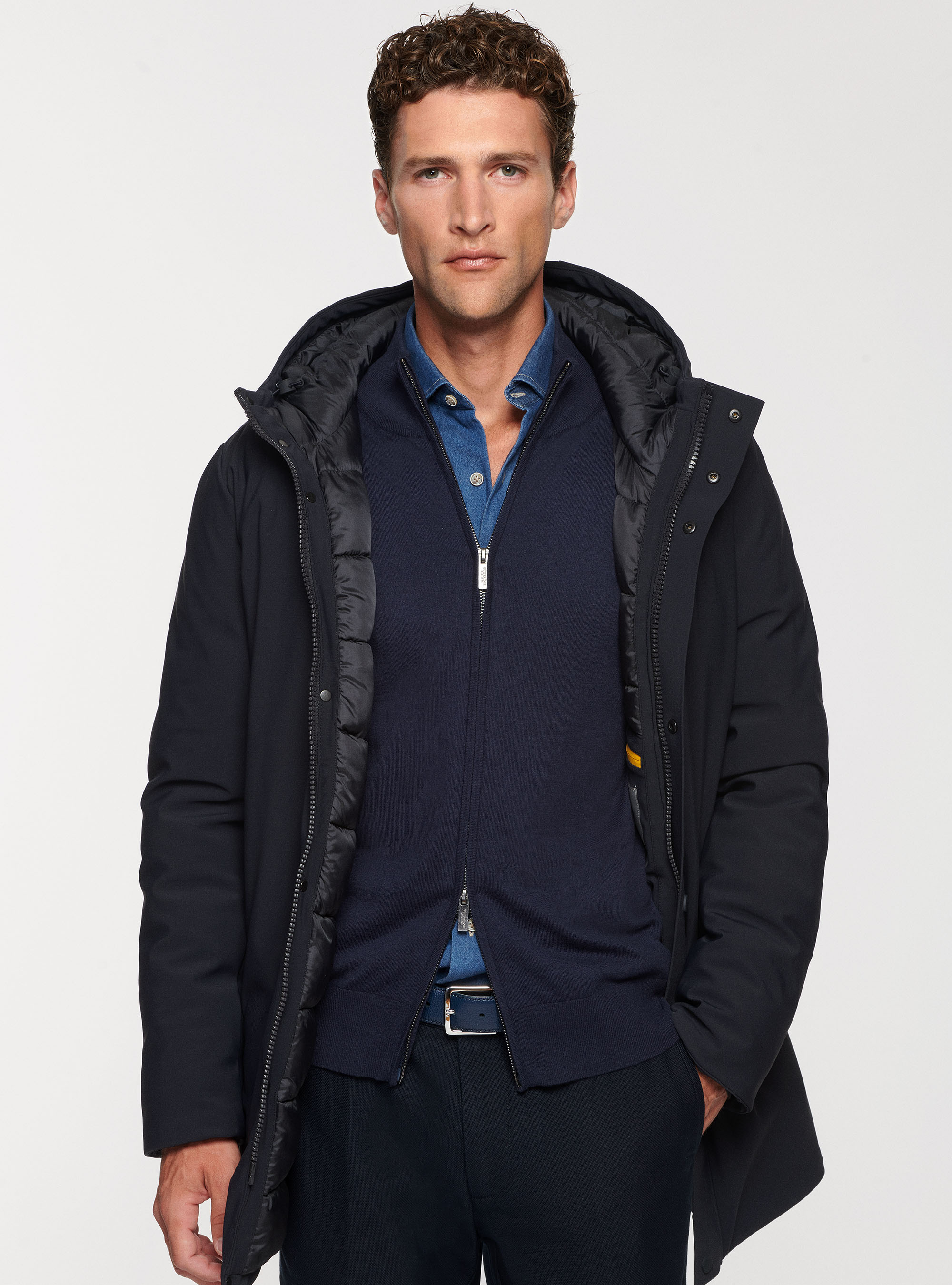 Giubbino in tessuto tecnico, BLU NAVY