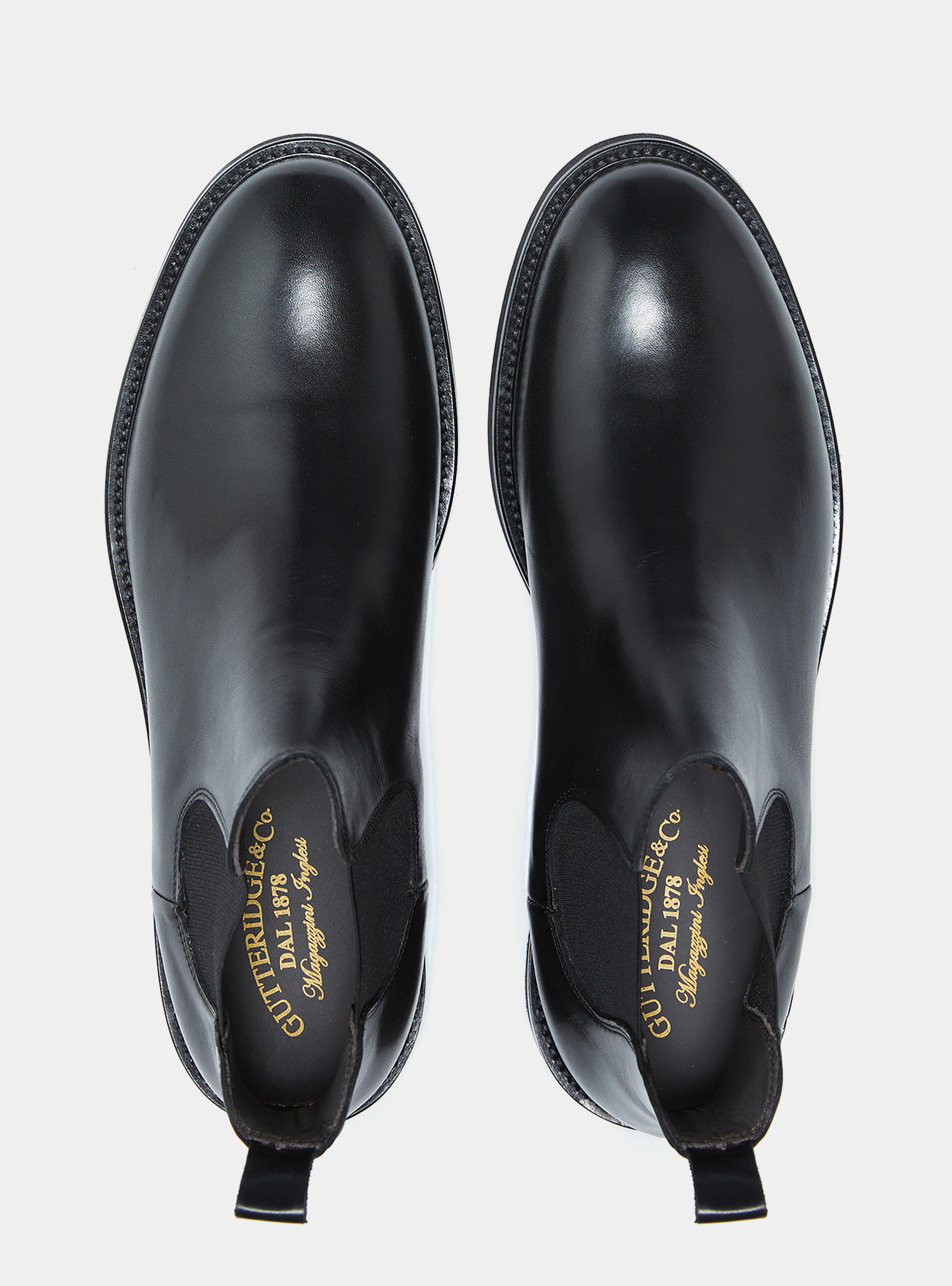 Stivaletti Chelsea in pelle, NERO