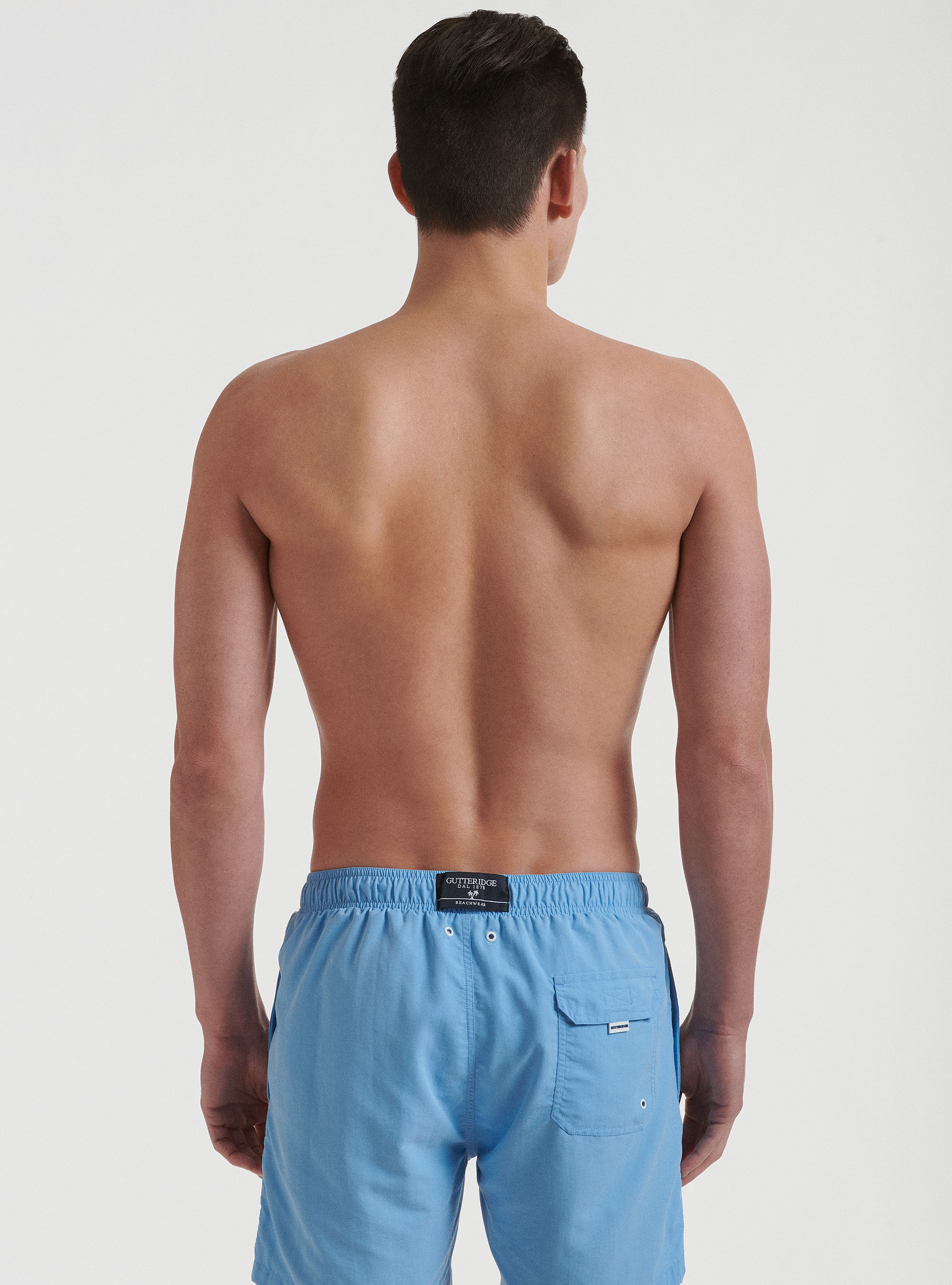 Costume da bagno tinta unita, AZZURRO