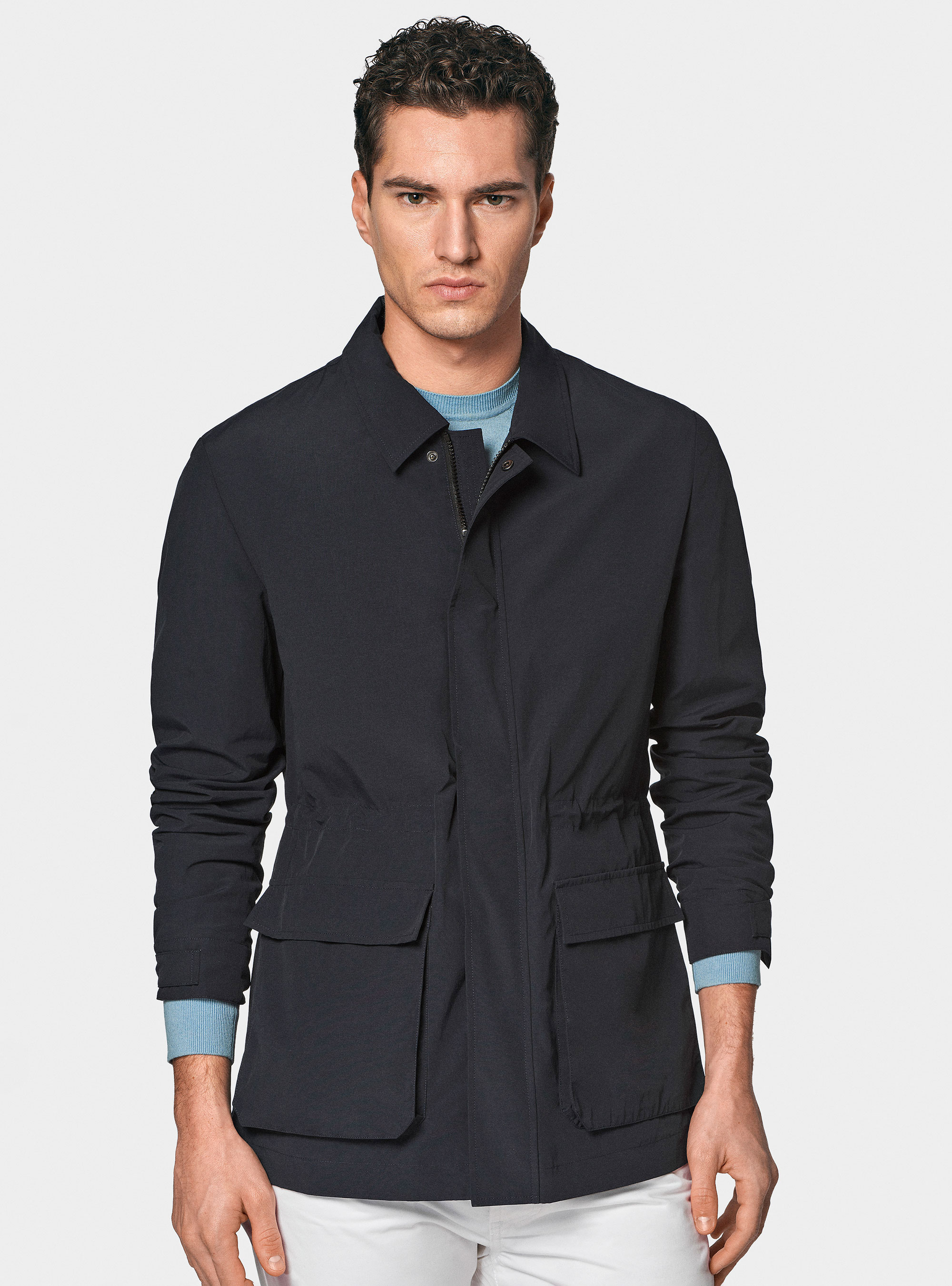 Gutteridge - Field jacket in misto cotone nylon, Unisex, Blu Navy, Taglia: 54