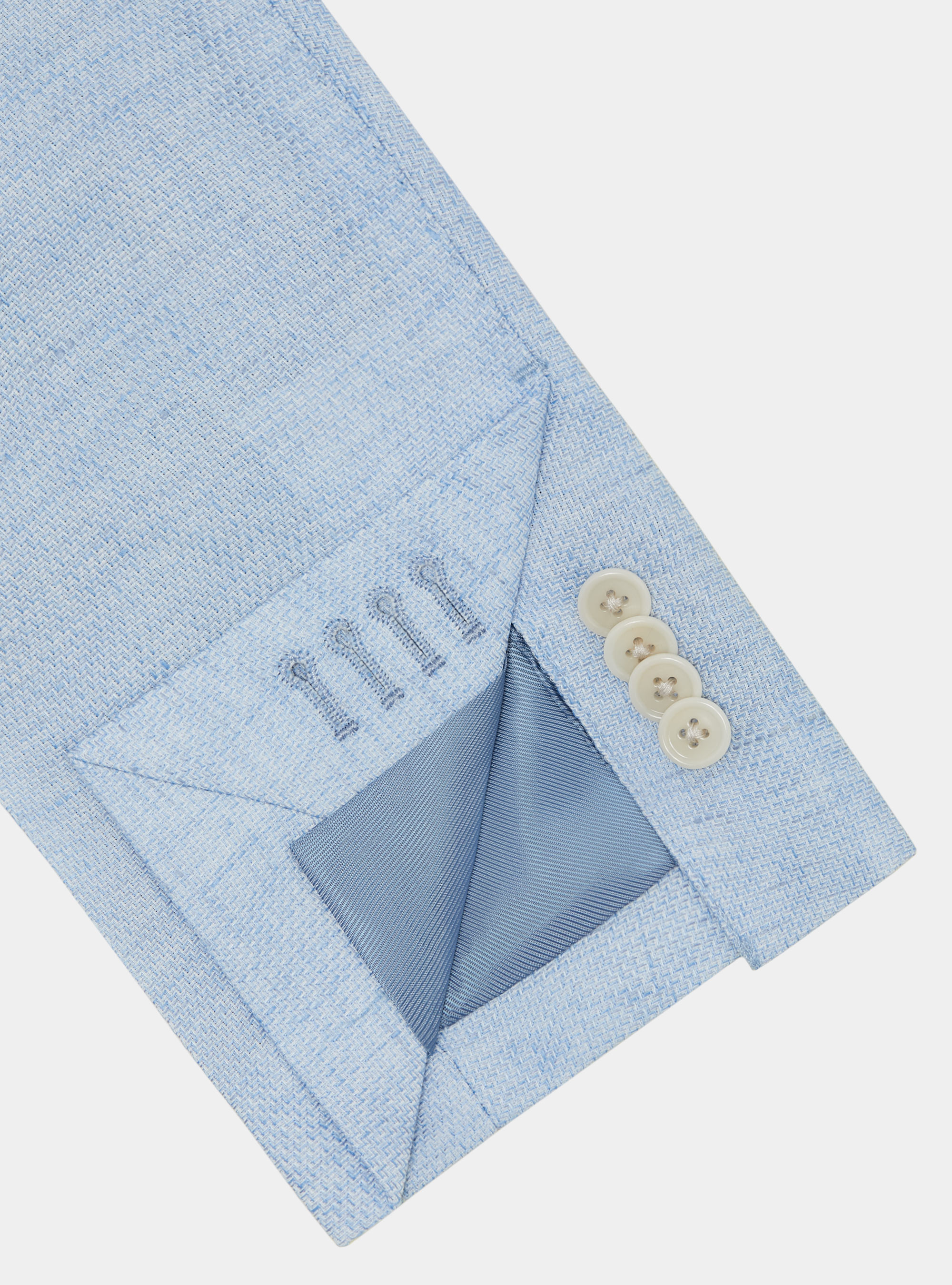 Linen and cotton blend blazer, LIGHT BLUE