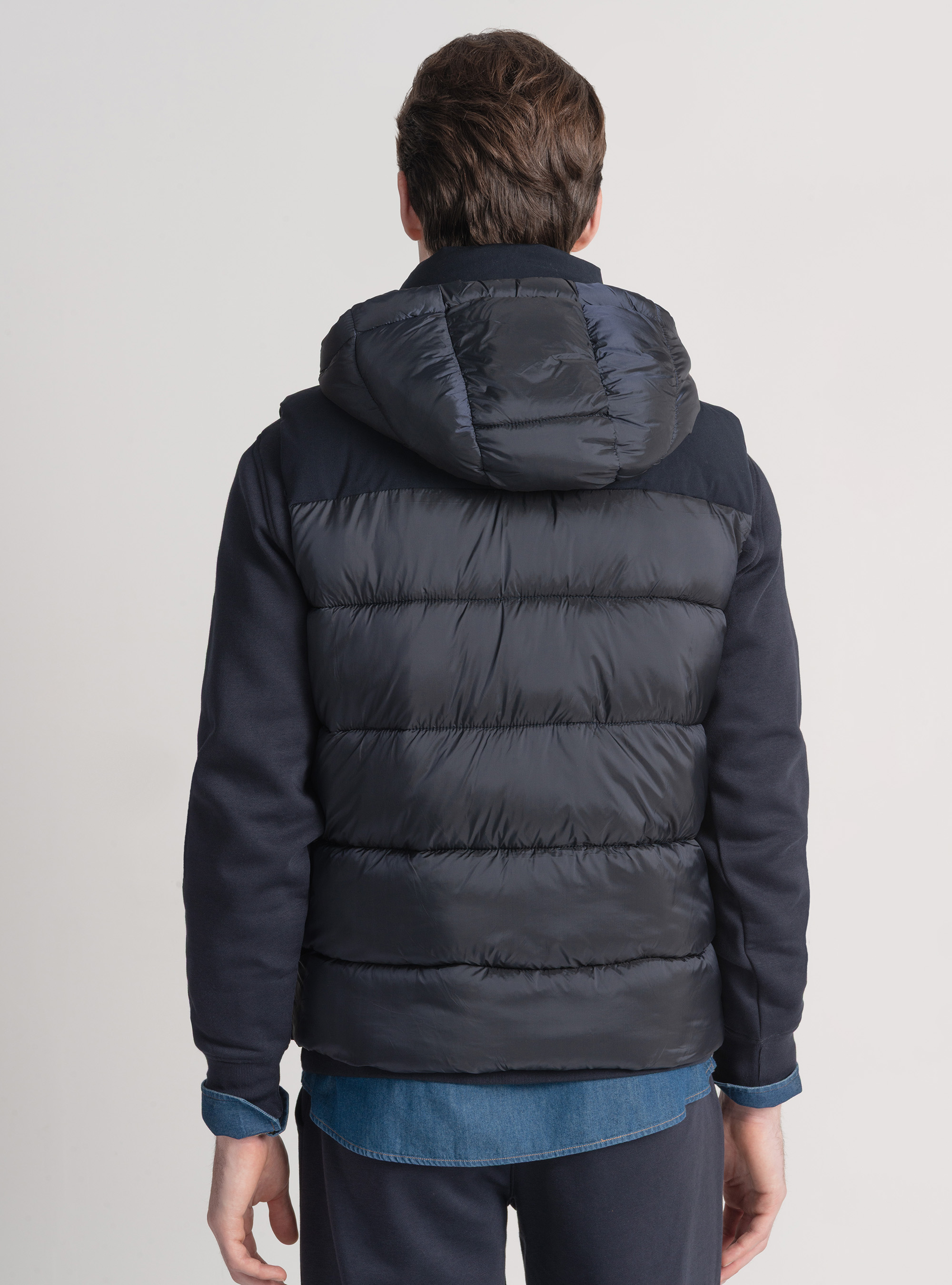 Smanicato imbottito con cappuccio, BLU NAVY