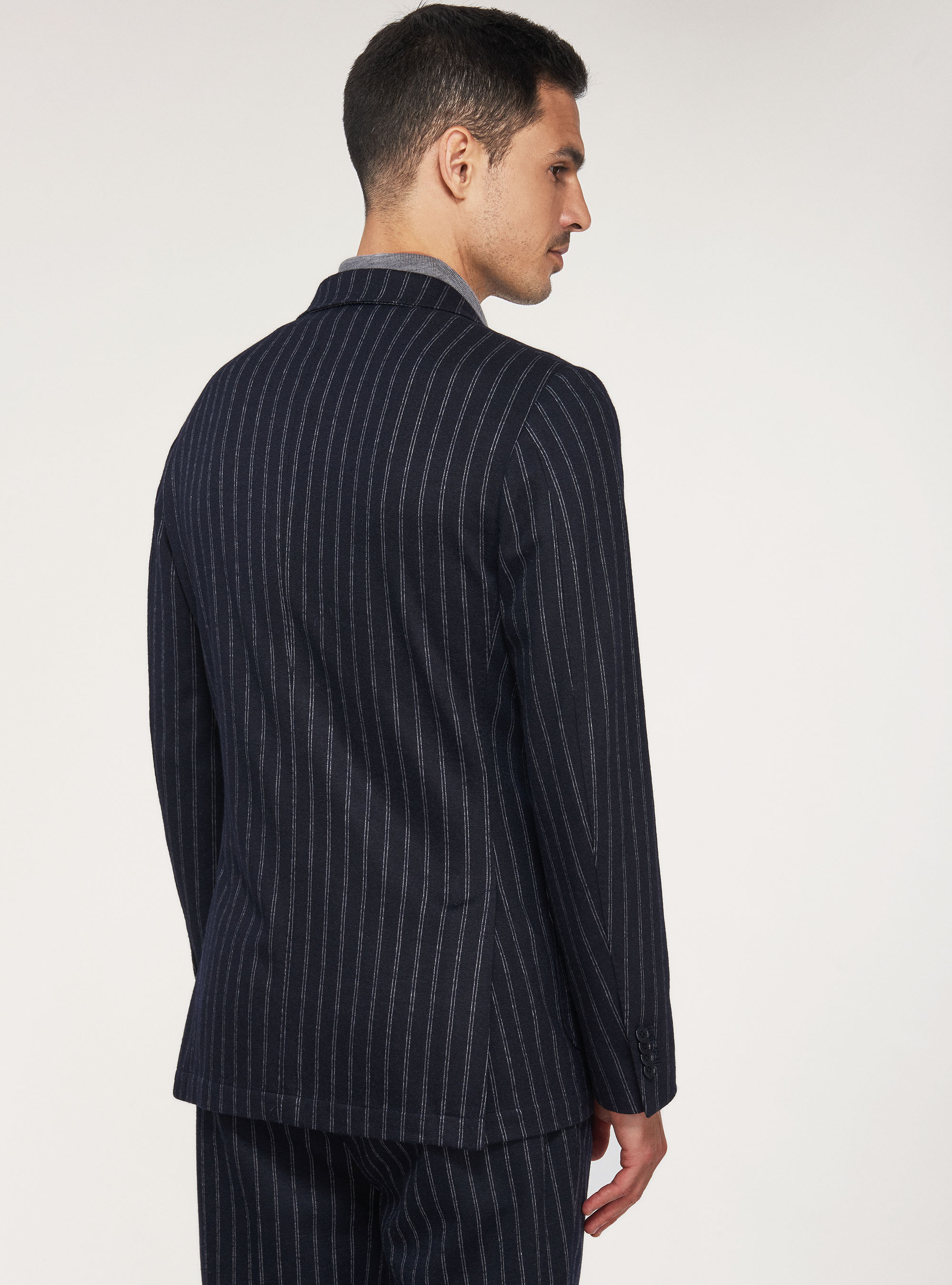 Giacca sfoderata a righe, BLU NAVY