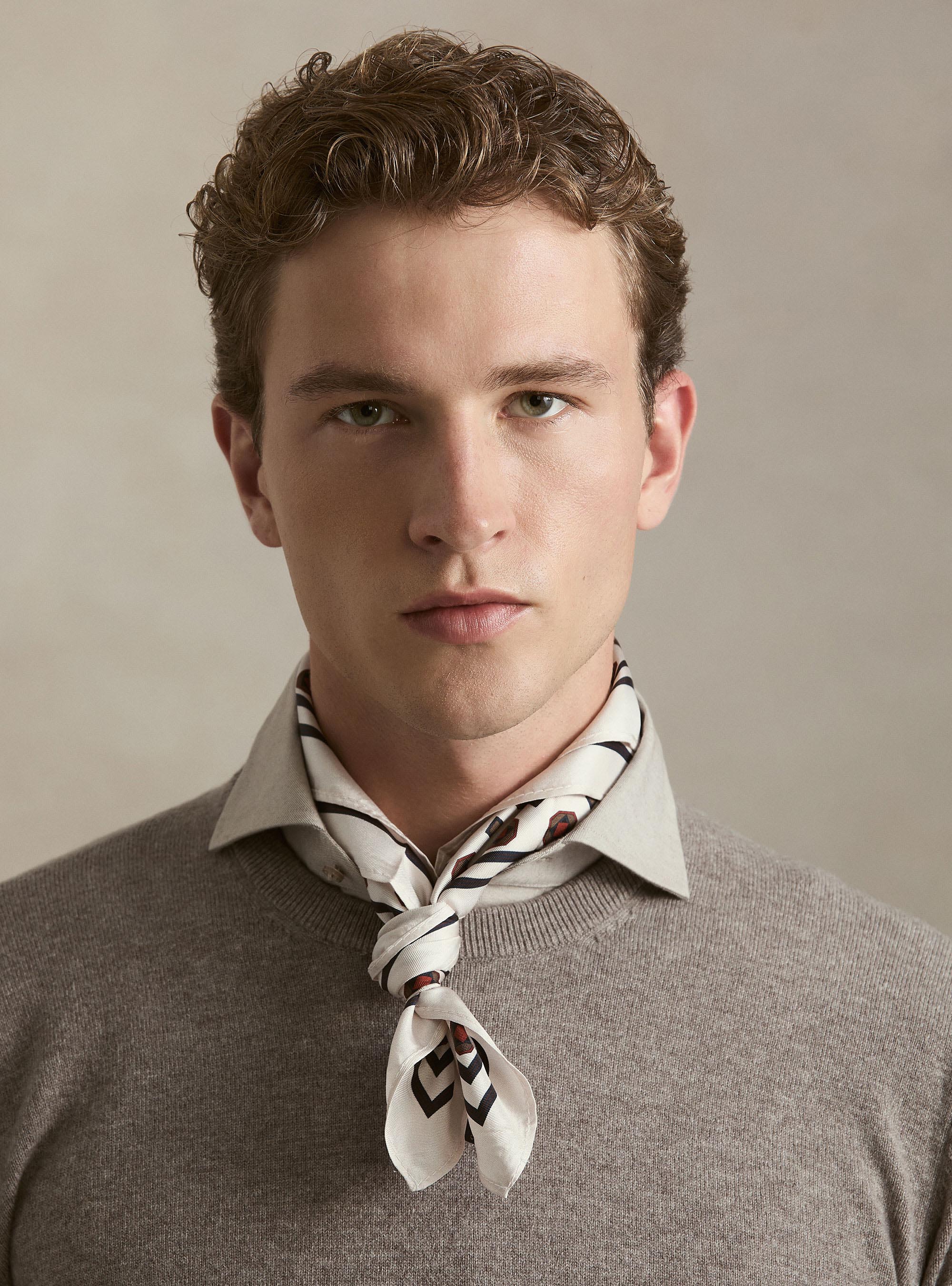 Lambswool and cashmere crewneck sweater, TORTORA 0542C