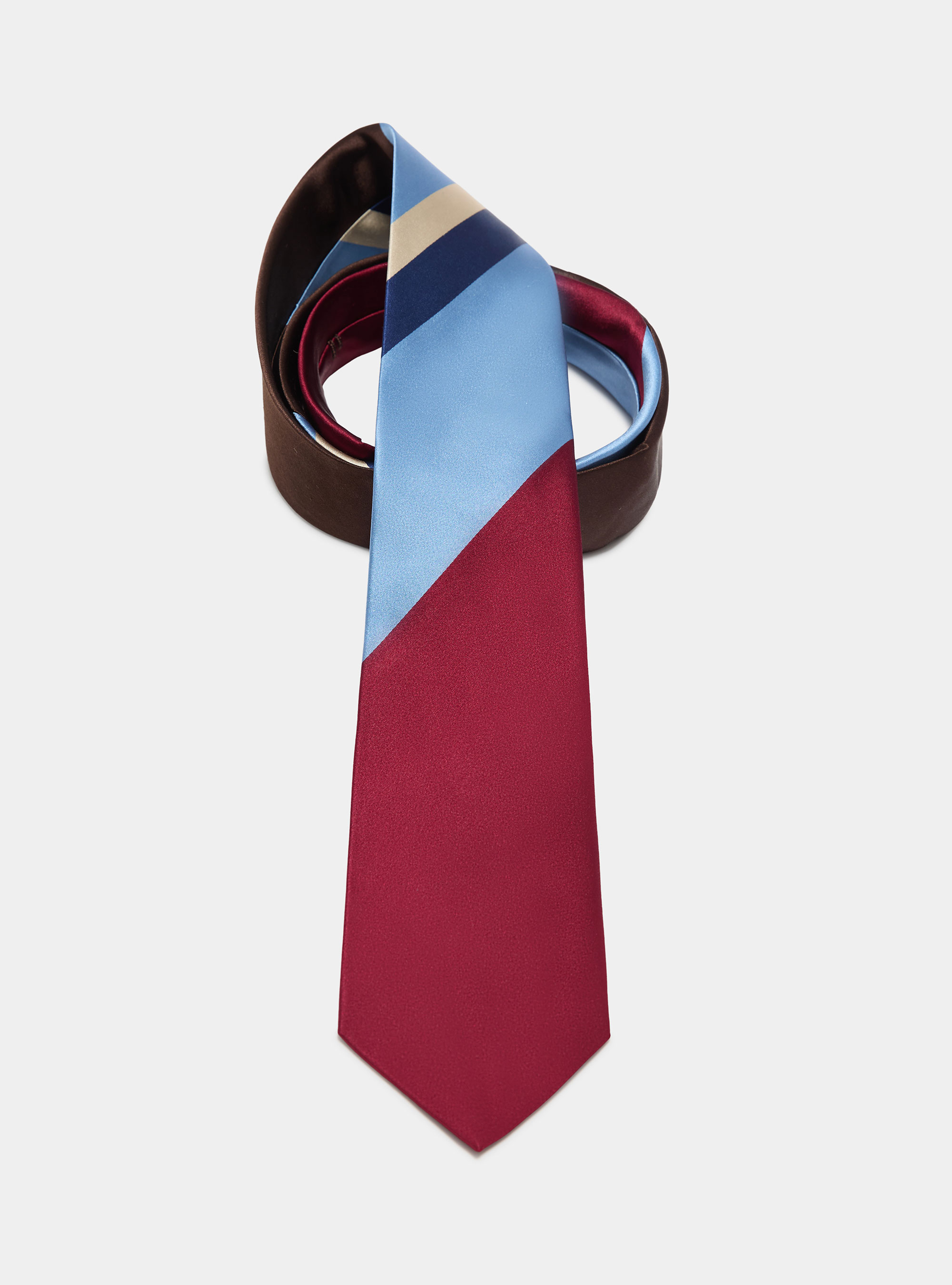 Regimental silk twill tie, LIGHT BLUE