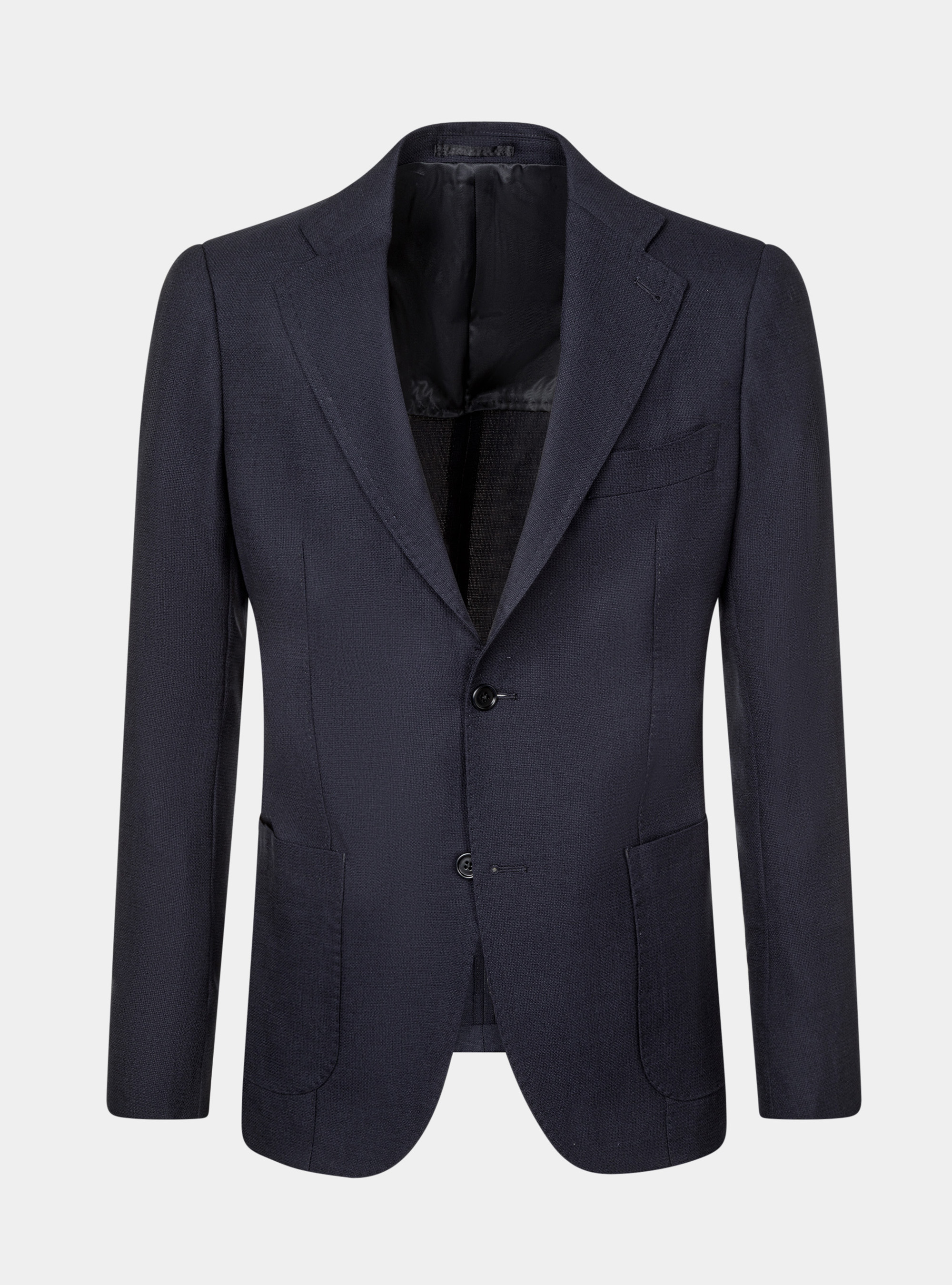 Giacca in pura lana hopsack, BLU NAVY