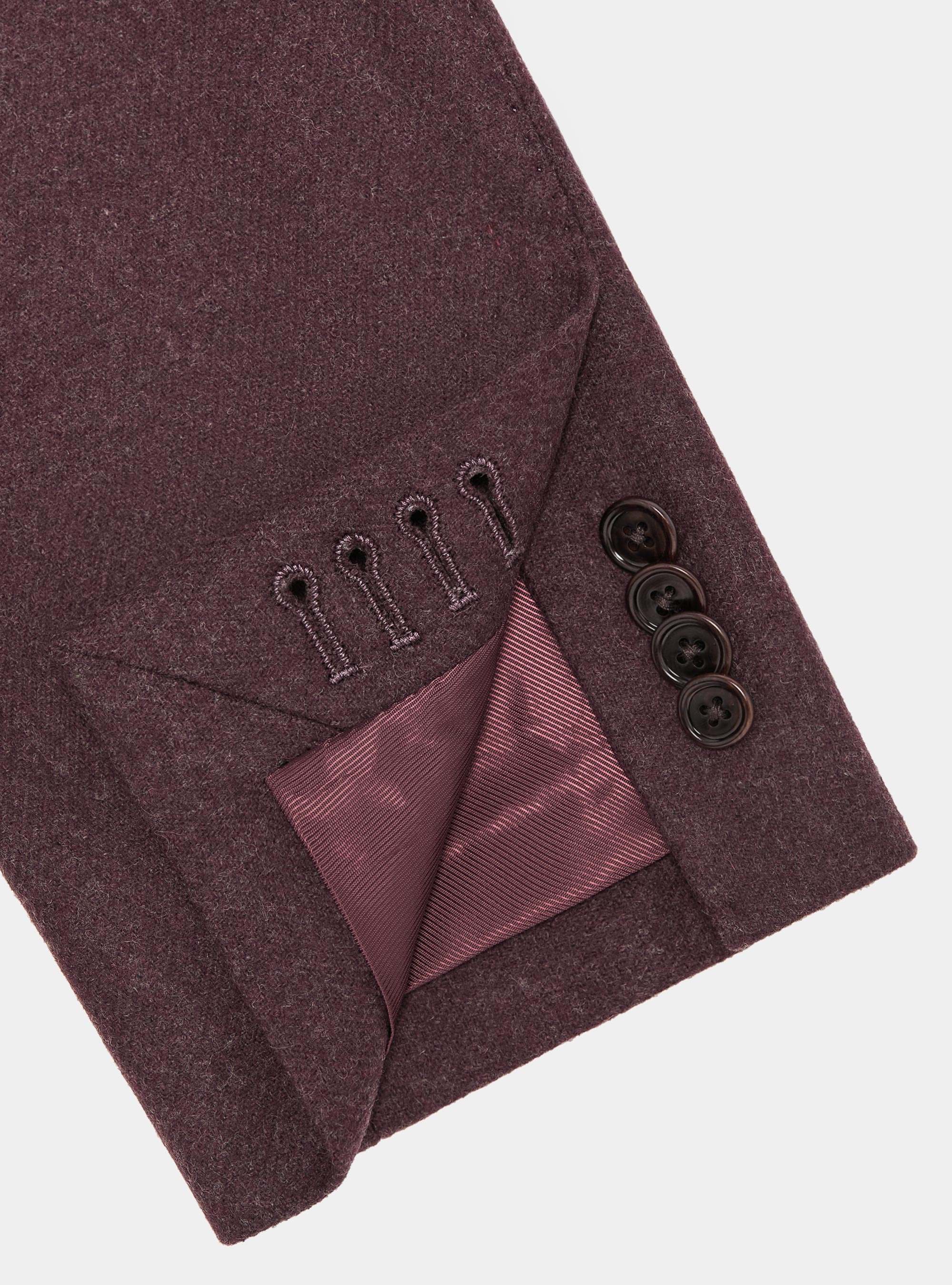 Giacca coreana in flanella di lana, BORDEAUX