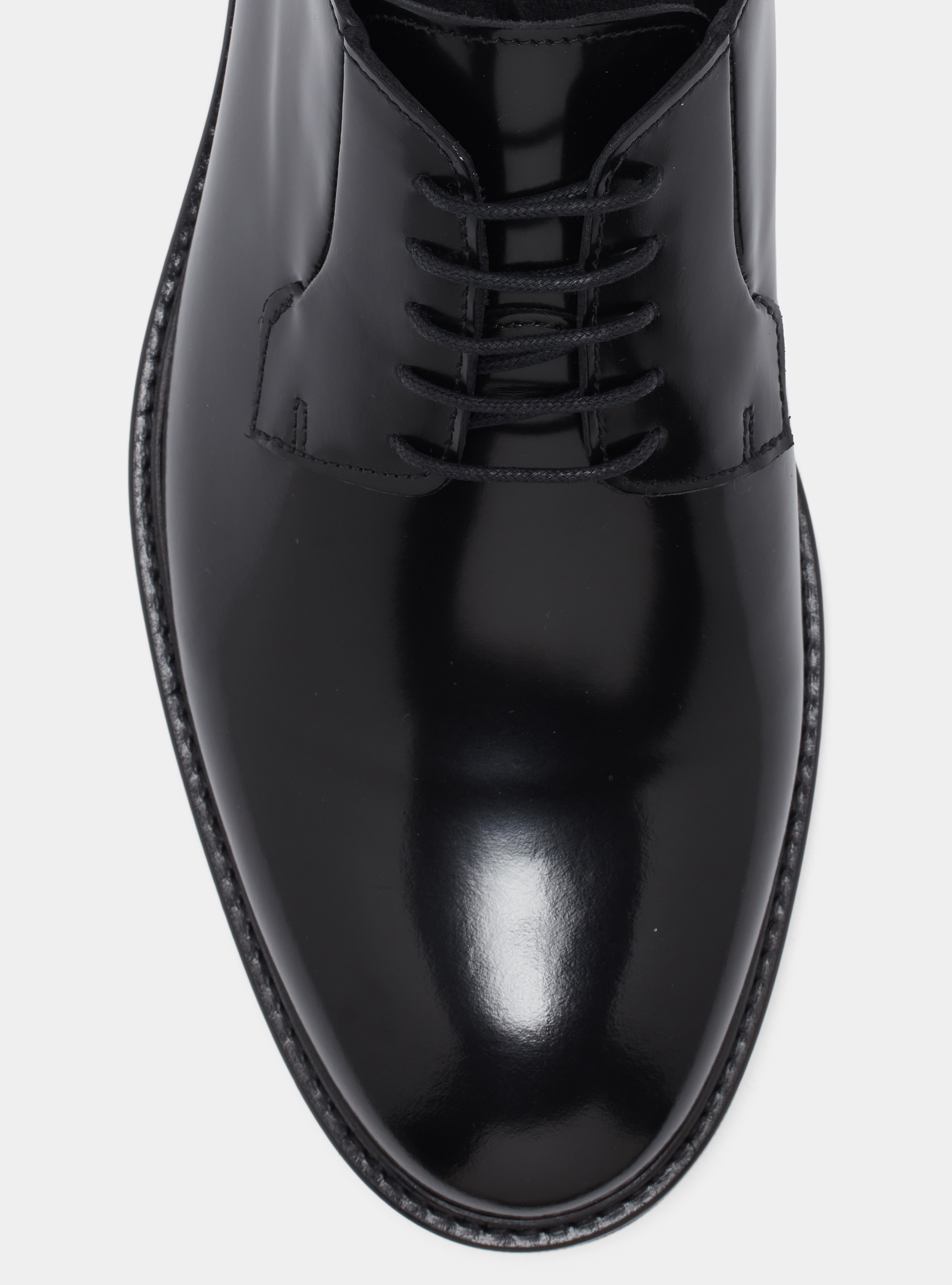 Derby allacciata in pelle abrasivata, NEGRO