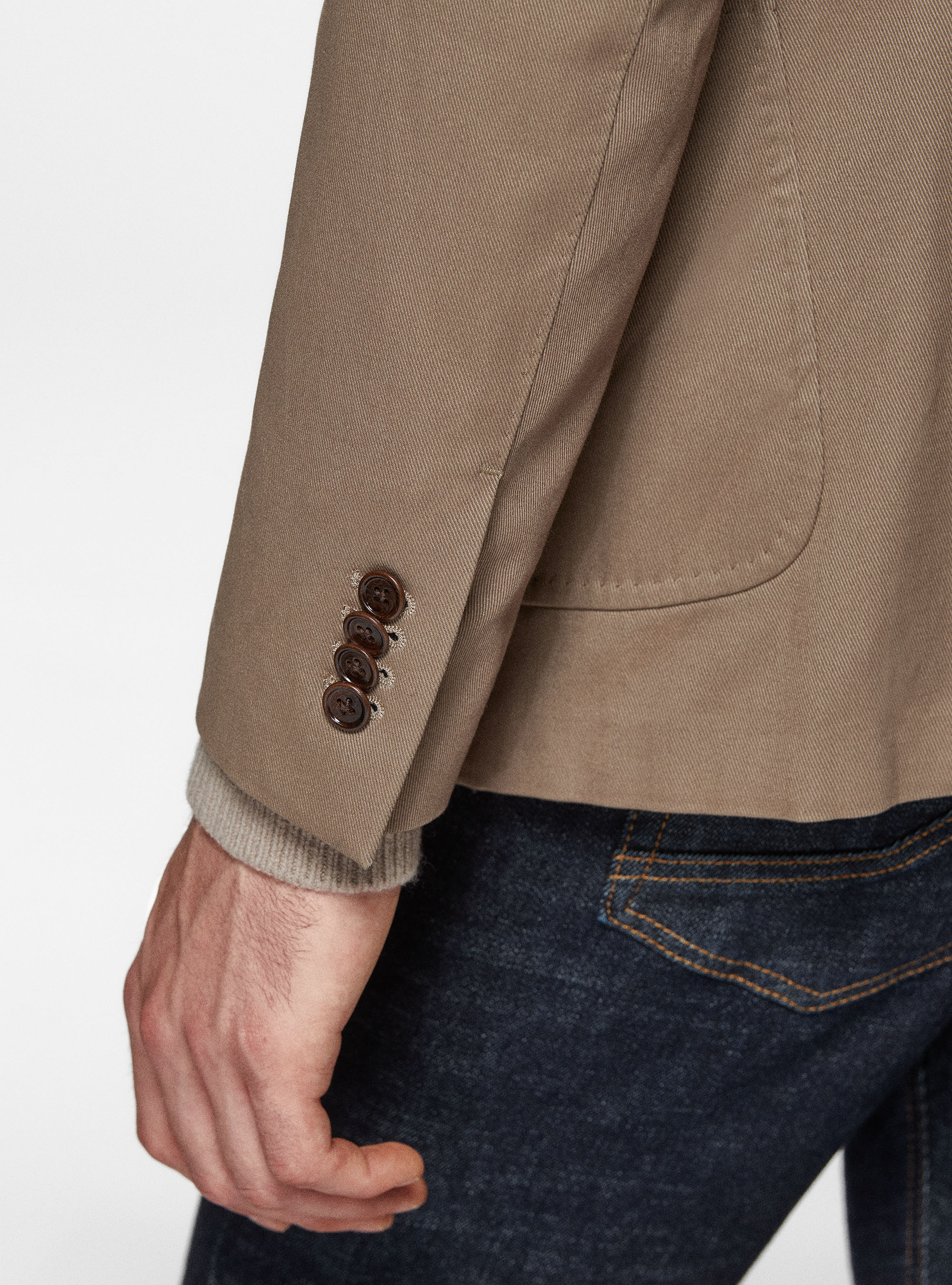 Giacca in cotone smerigliato, FANGO