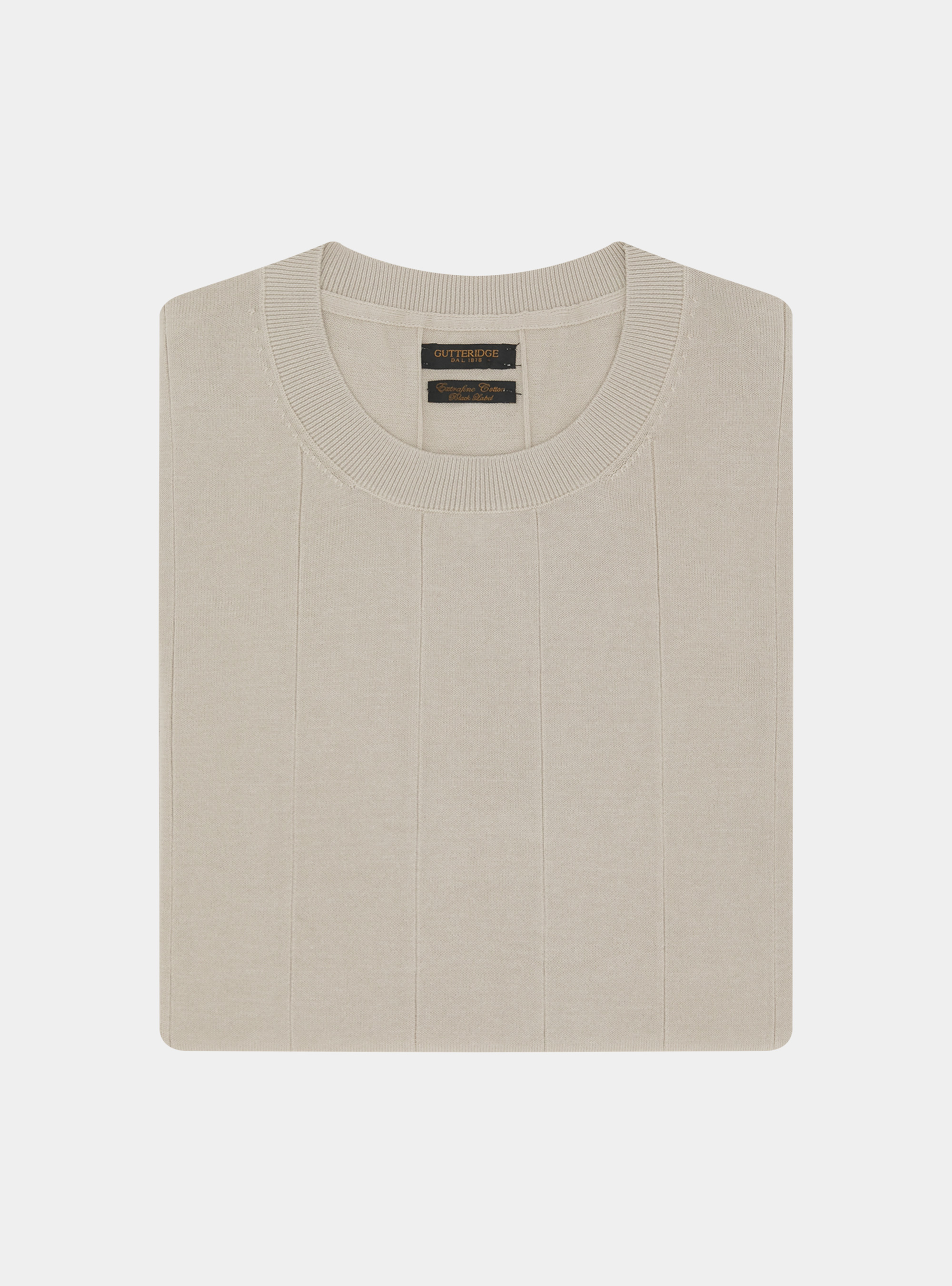 Maglia in puro cotone costa piatta, ECRU