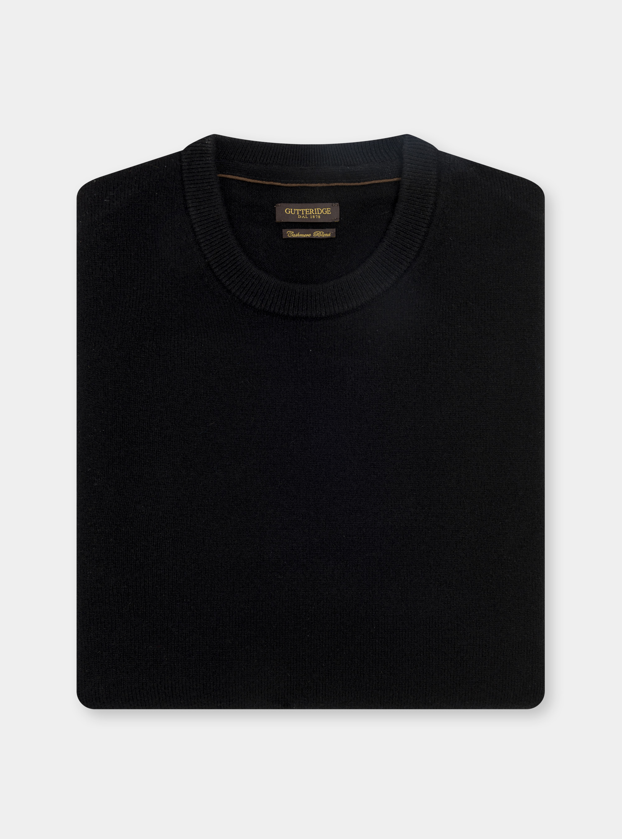 Maglia girocollo in lana lambswool e cashmere, NERO