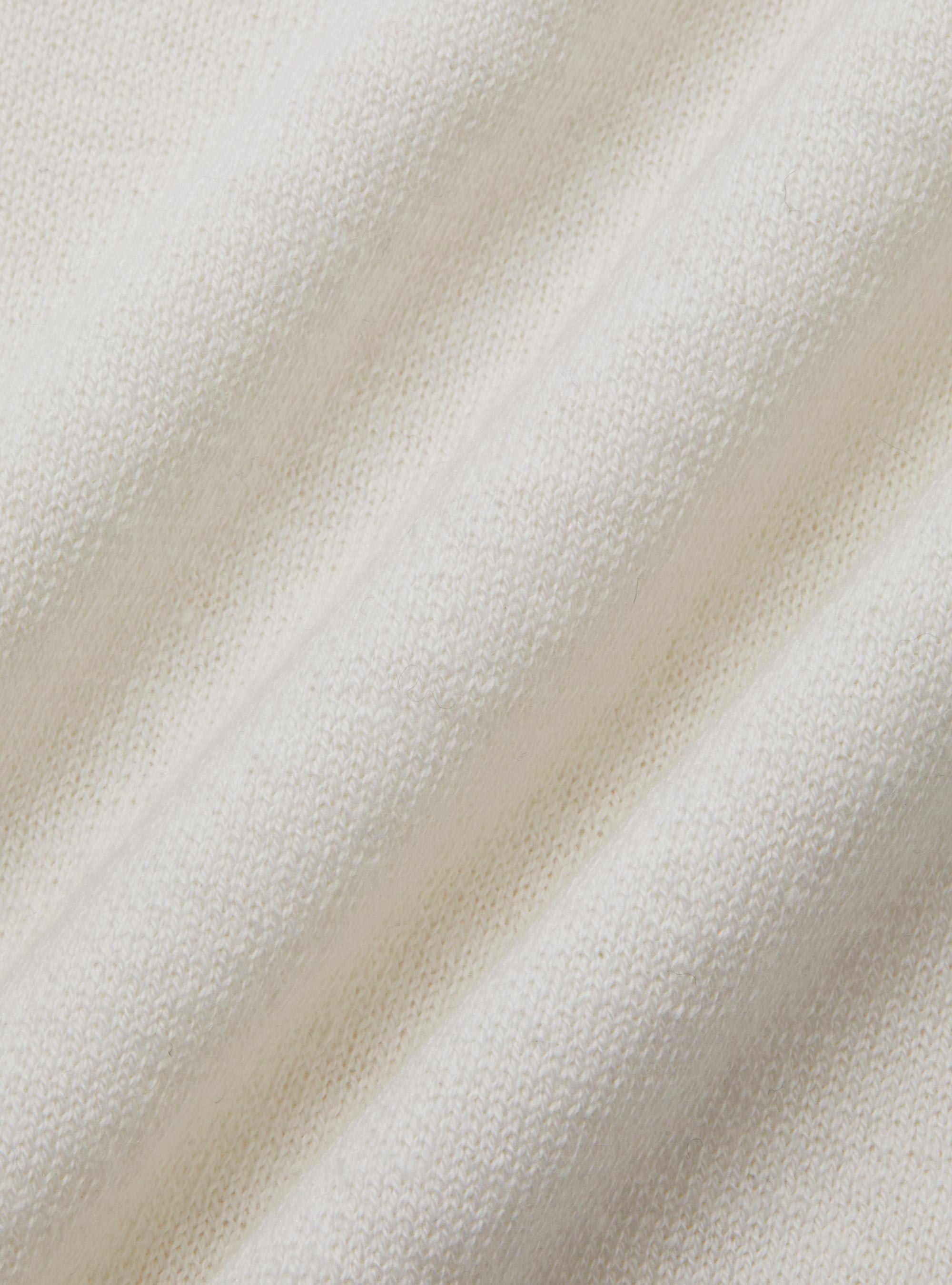 Round-neck sweater in cotton silk and cashmere, WHITE