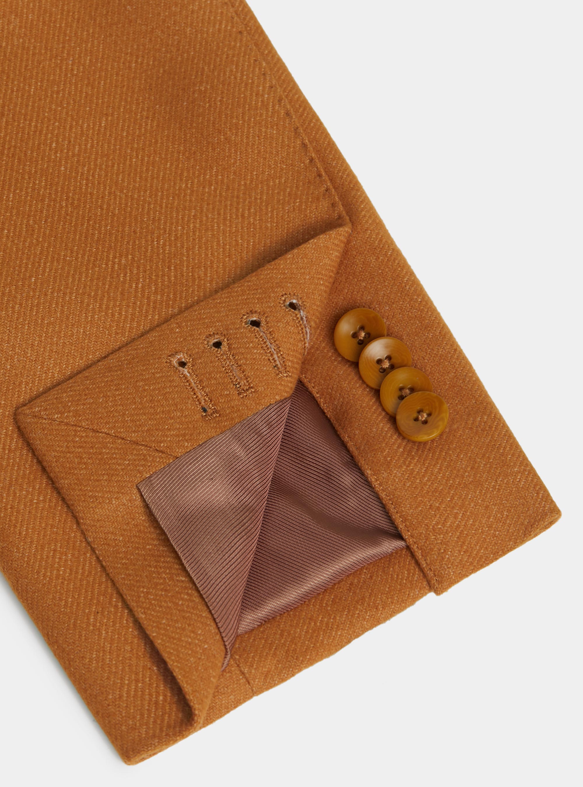 Duemilagori flannel lance-breasted blazer, ORANGE