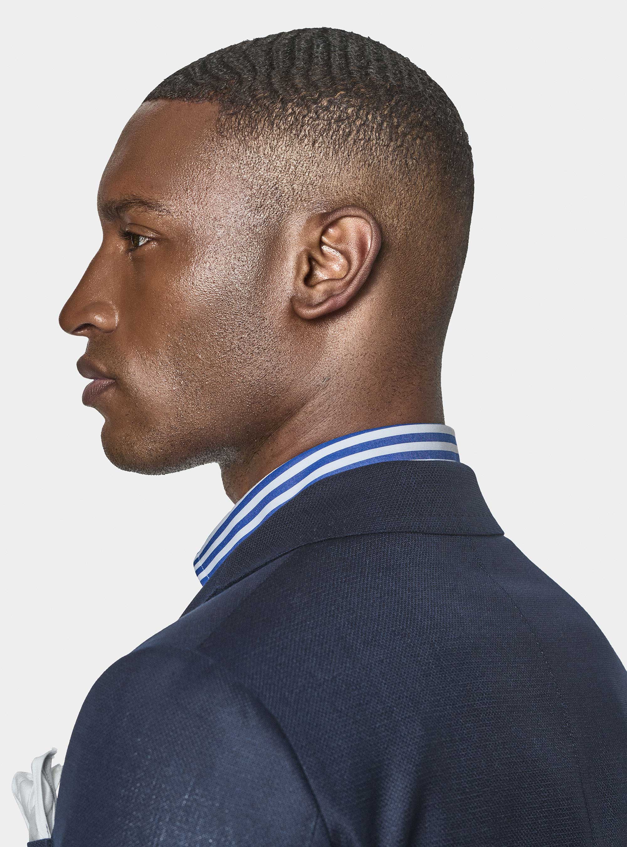 Giacca hopsack in lana Vitale Barberis Canonico, BLU NAVY